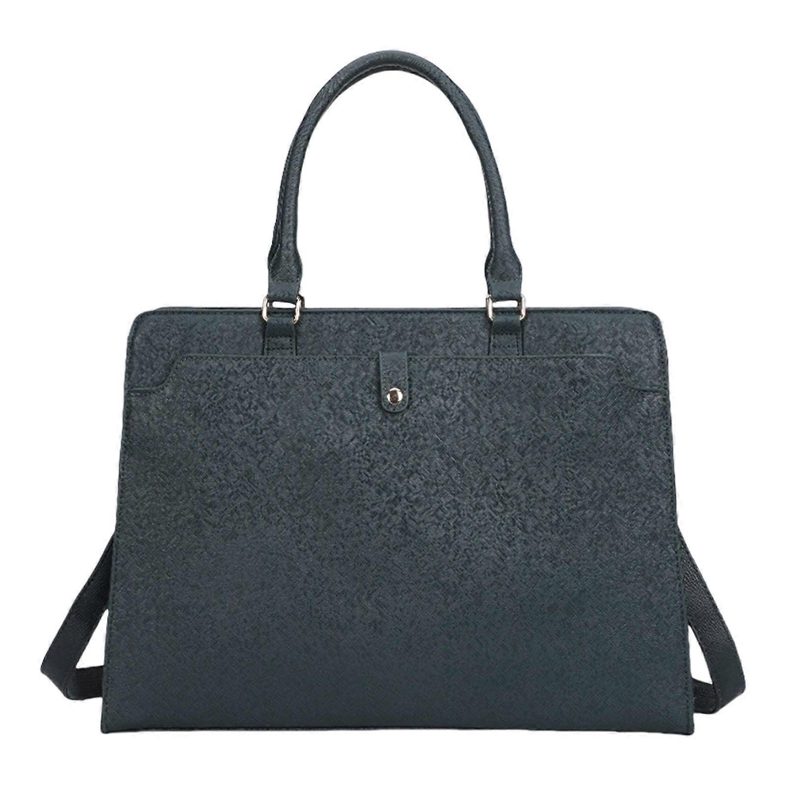 Functional Women's PU Work Bag Shoulder Handbag Crossbody Purse for Daily Use and Travel with Ample Storage Space Dark green