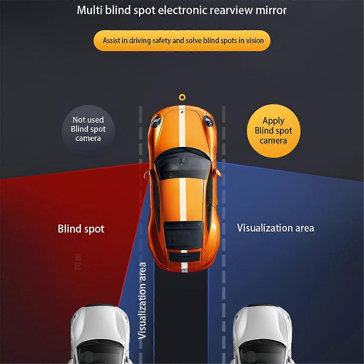 12 Inch Rearview Mirror Dash Cam Streaming Media Rearview Mirror 1080P Front Rear Left Right Blind