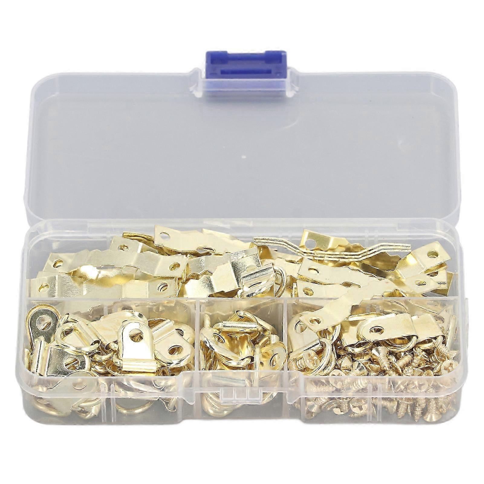 251 Pcs D Ring Picture Frame Hangers Firm Stable Photo Hanging Hardware Set with Serrated Hooks