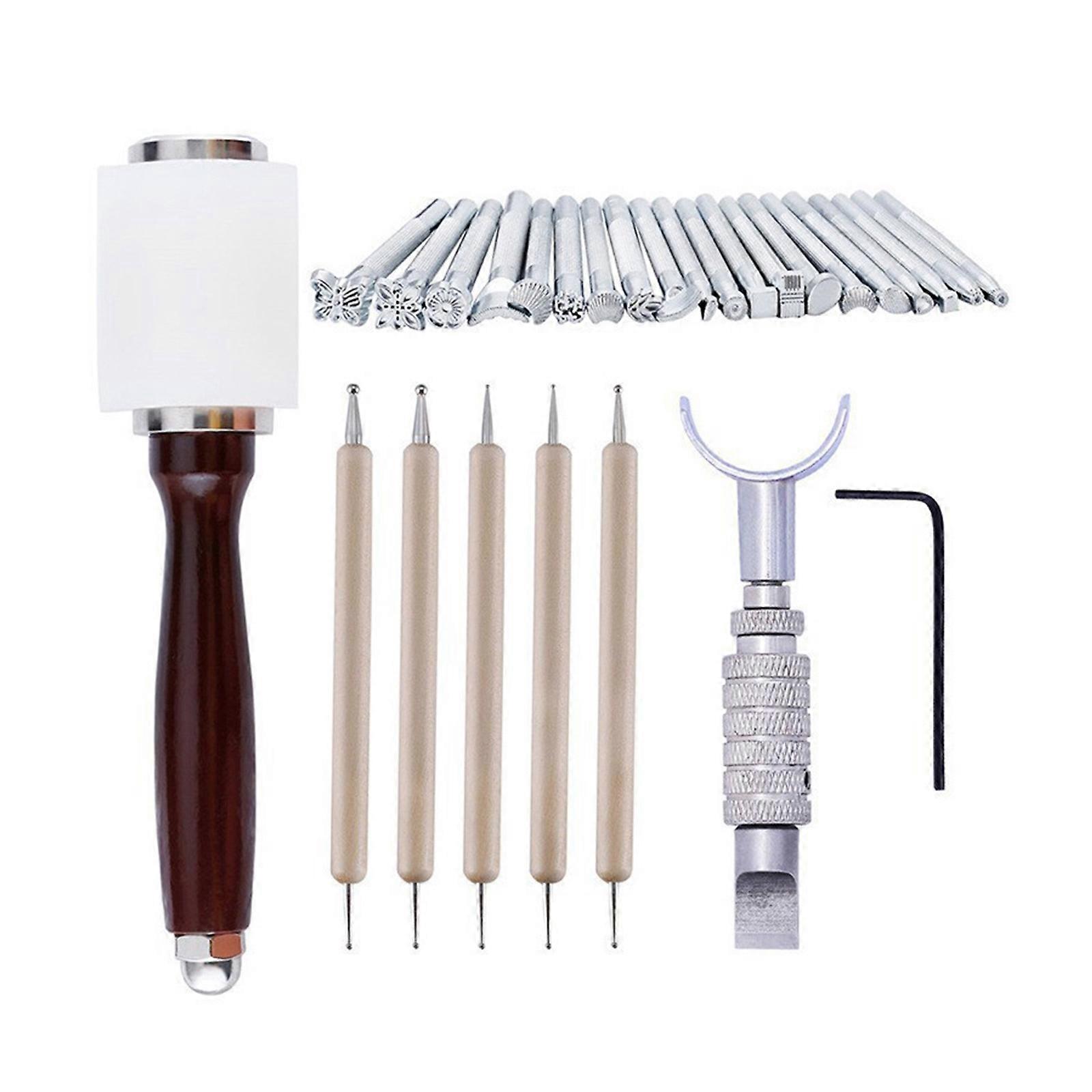 Leather Carving Embossing Tools Different Shape Saddle Making Stamp Tools Set Leather Carving Embossing Tools
