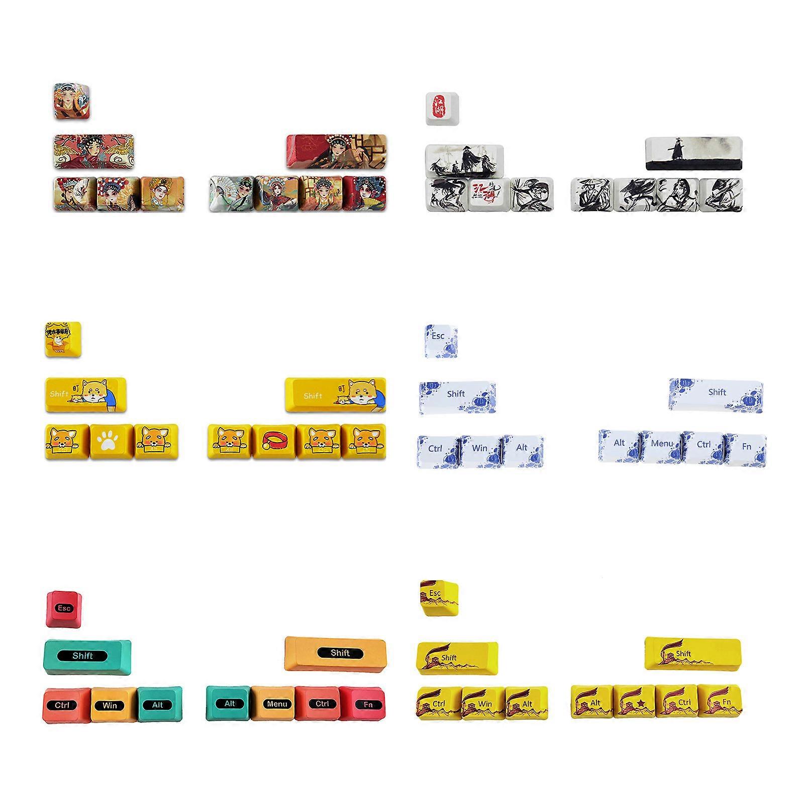 10 Keys Personalized Chinese Style Keycap for R1 SHIFT ESC Large Keys Mechanical Keyboard Keycaps PBT OEM Dye Sub DIY