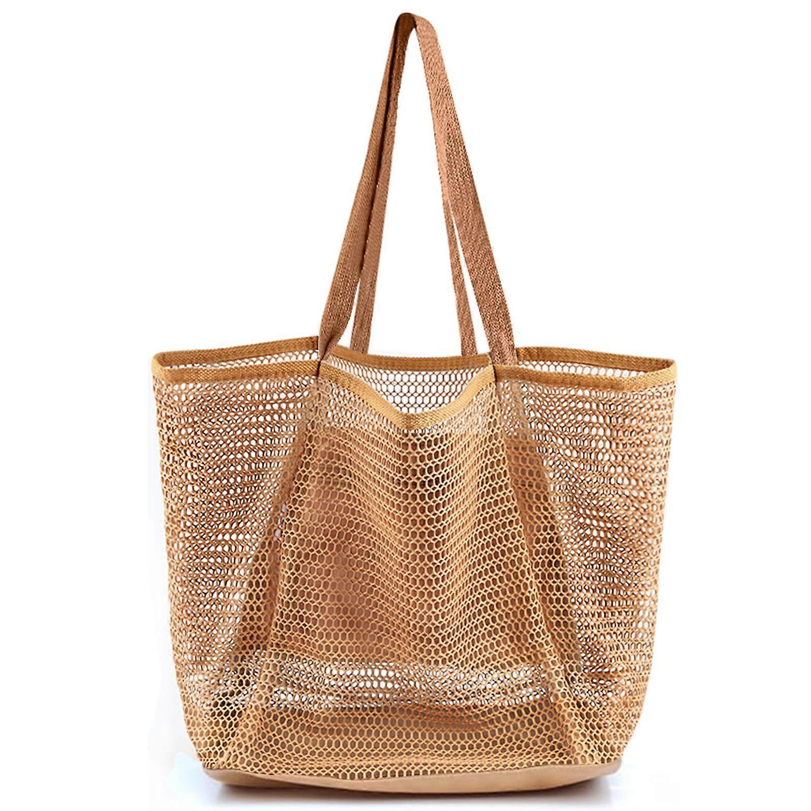 Mini Pocket Foldable Mesh Beach Bag for Travel, Lightweight, Waterproof, Ideal for Swimming Pool and Beach Essentials