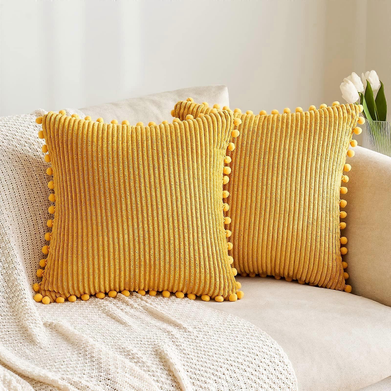 Decorative Throw Pillow Covers For Couch Sofa 20x20 Inch Square Cushion Covers