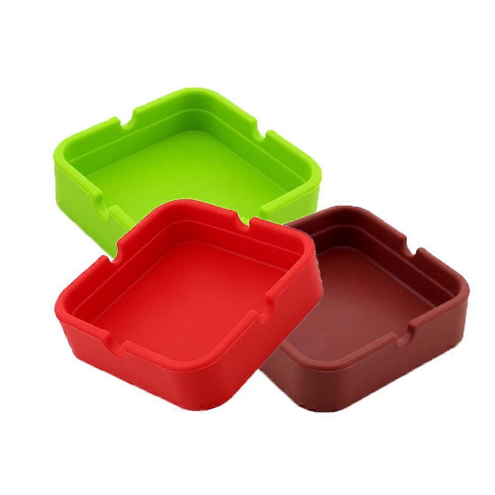 Creative square silica gel ashtray, fall-proof, high-temperature resistant ashtray