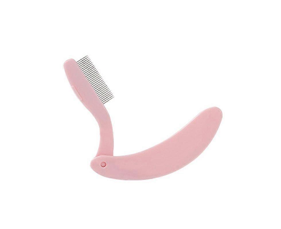 Foldable Steel Eyelash Comb - Portable Dual Color Lash Brush with Ergonomic Handle for Makeup on the Go