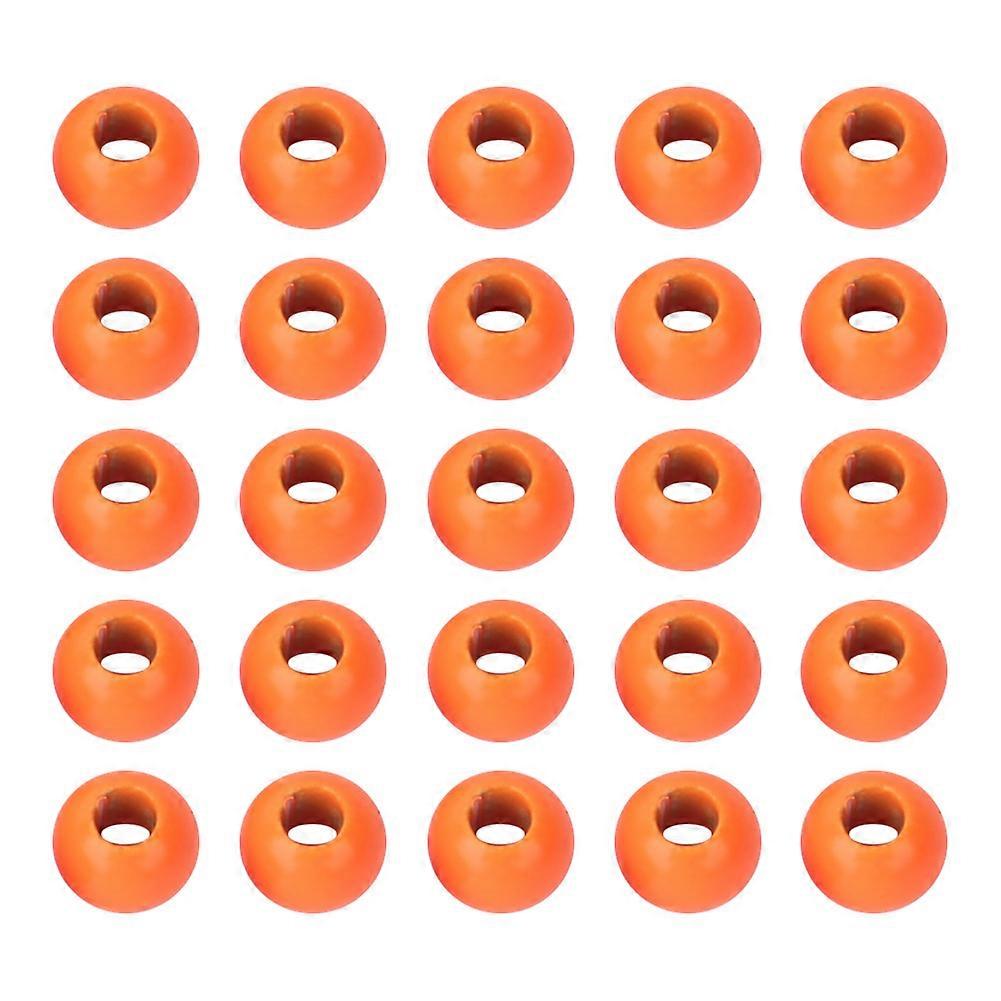 25Pcs Fly Tying Tungsten Alloy Beads Round Nymph Head Ball Fishing Tackle Orange (4.6mm)
