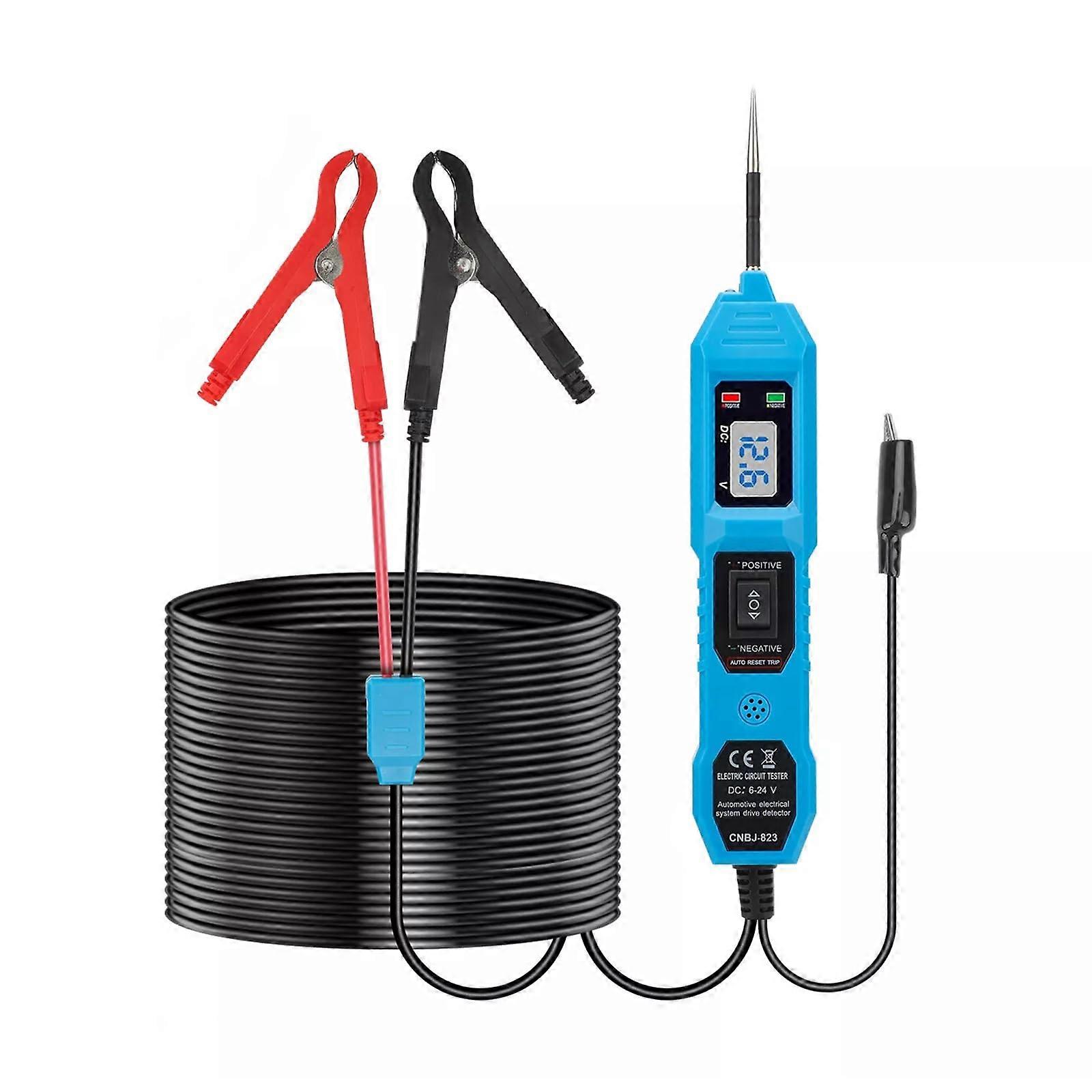 Automotive Circuit Tester 3.5-36V DC with LCD Display, Dual Color Polarity Indicator for Car Electrical Diagnostics