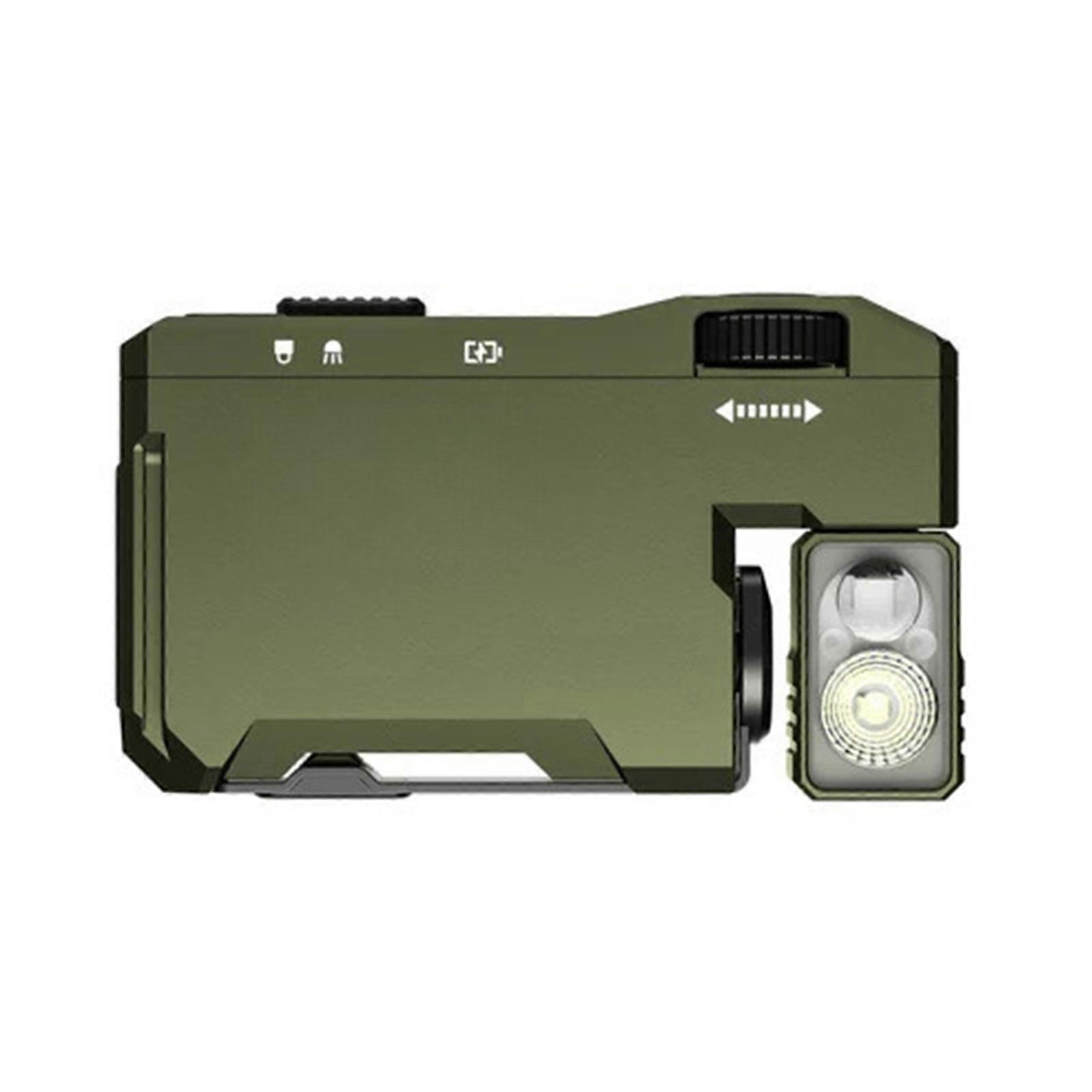 400Lumen RechargeableEDC Flashlight Multiple Lighting Mode Back Clip Auxiliary Light with 7color Type C Fast Charging  Green