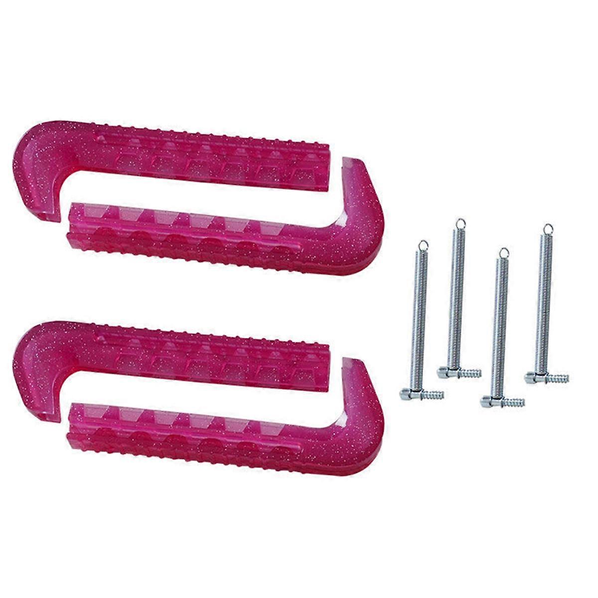 1Pair Soft Plastic Ice Hockey Figure Skate Blade Guard Cover Rose Red