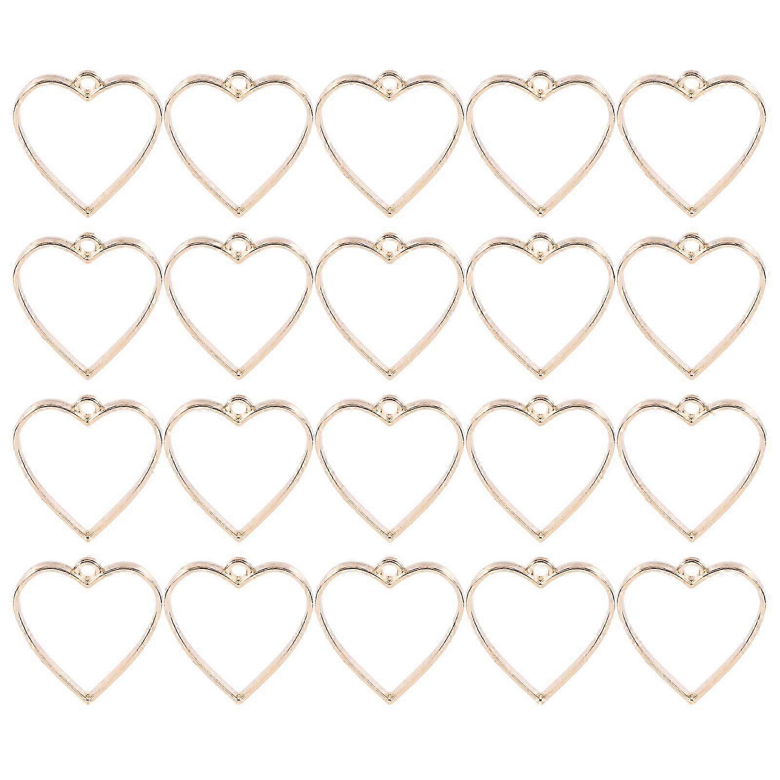 20Pcs Decorative Pendants DIY Jewelry Accessories Heart Shaped Necklace Pendants