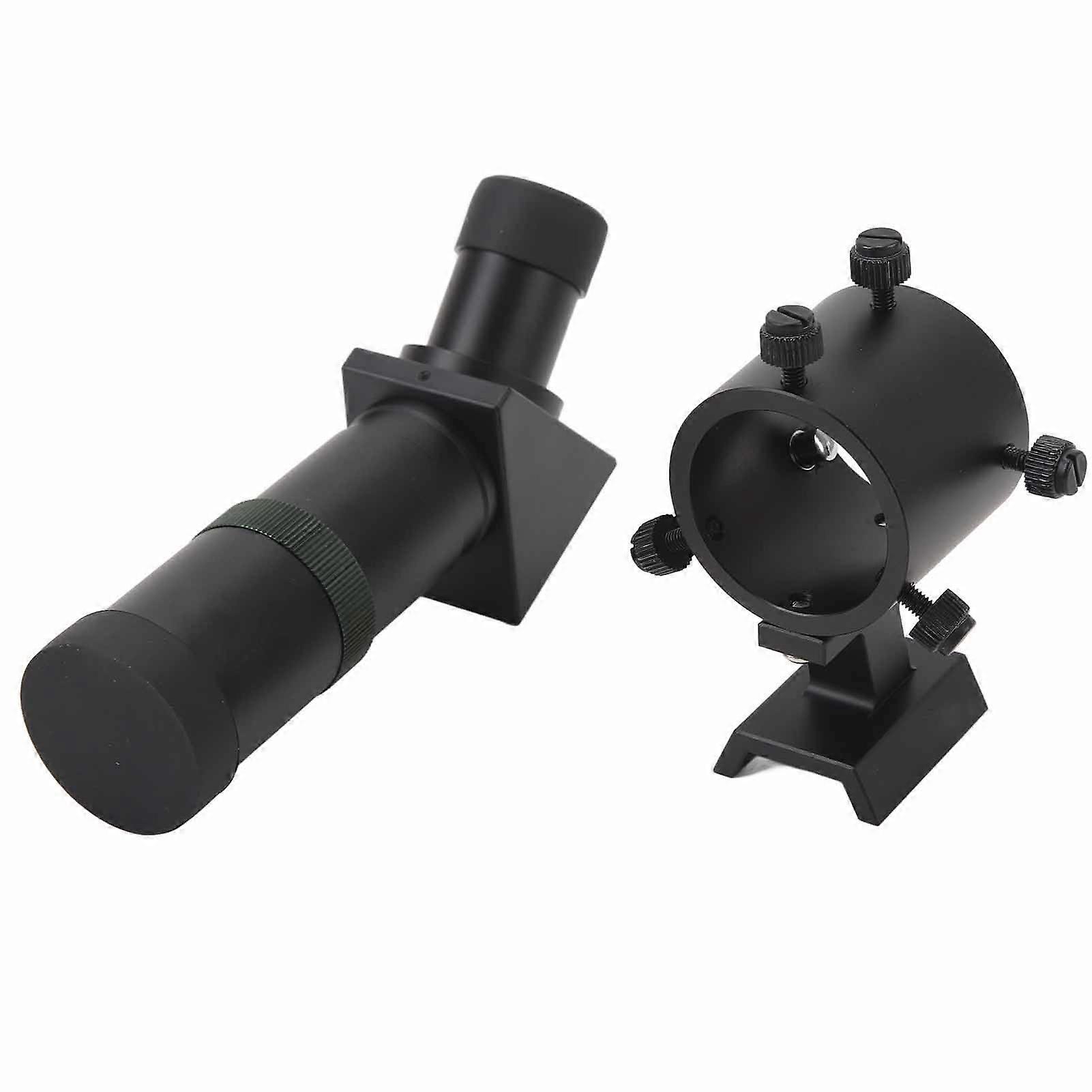 6X30 Finder Scope 45 Degree Full Image FMC HD Multilayer Coating Metal Finderscope with Fixed Bracket for Astronomical Telescope