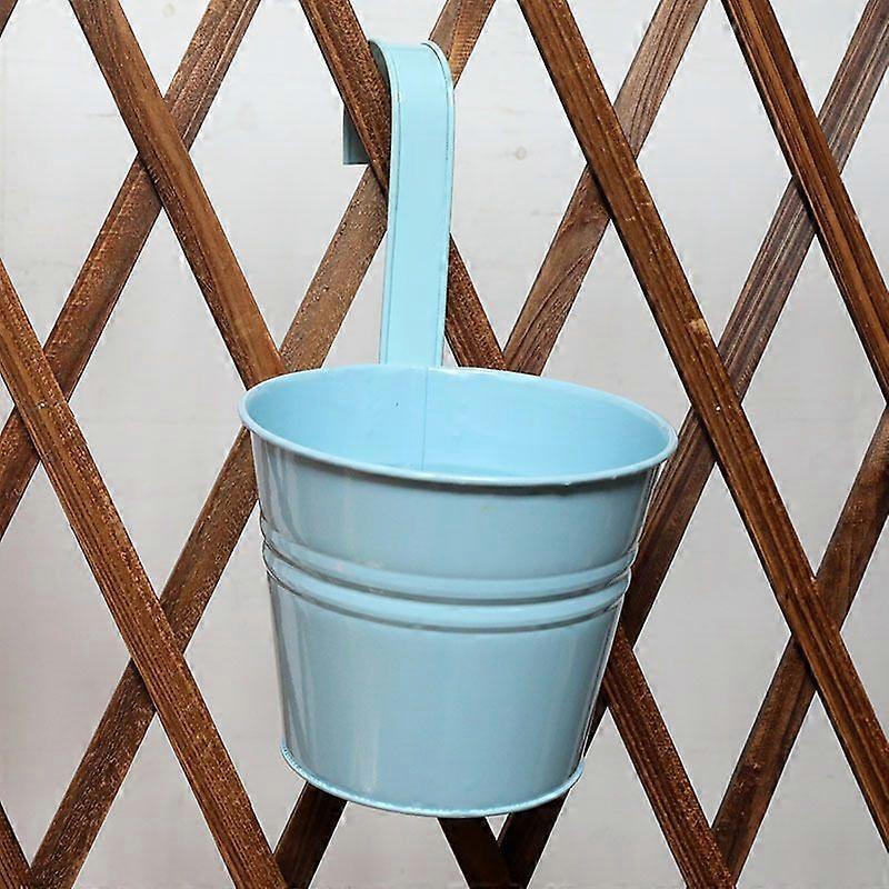 עציצי גינה דליים תלויים, אדנית גינה תלויה, אגרטל פרחי ברזל מתכת לשתילים גדר מרפסת עיצוב קיר