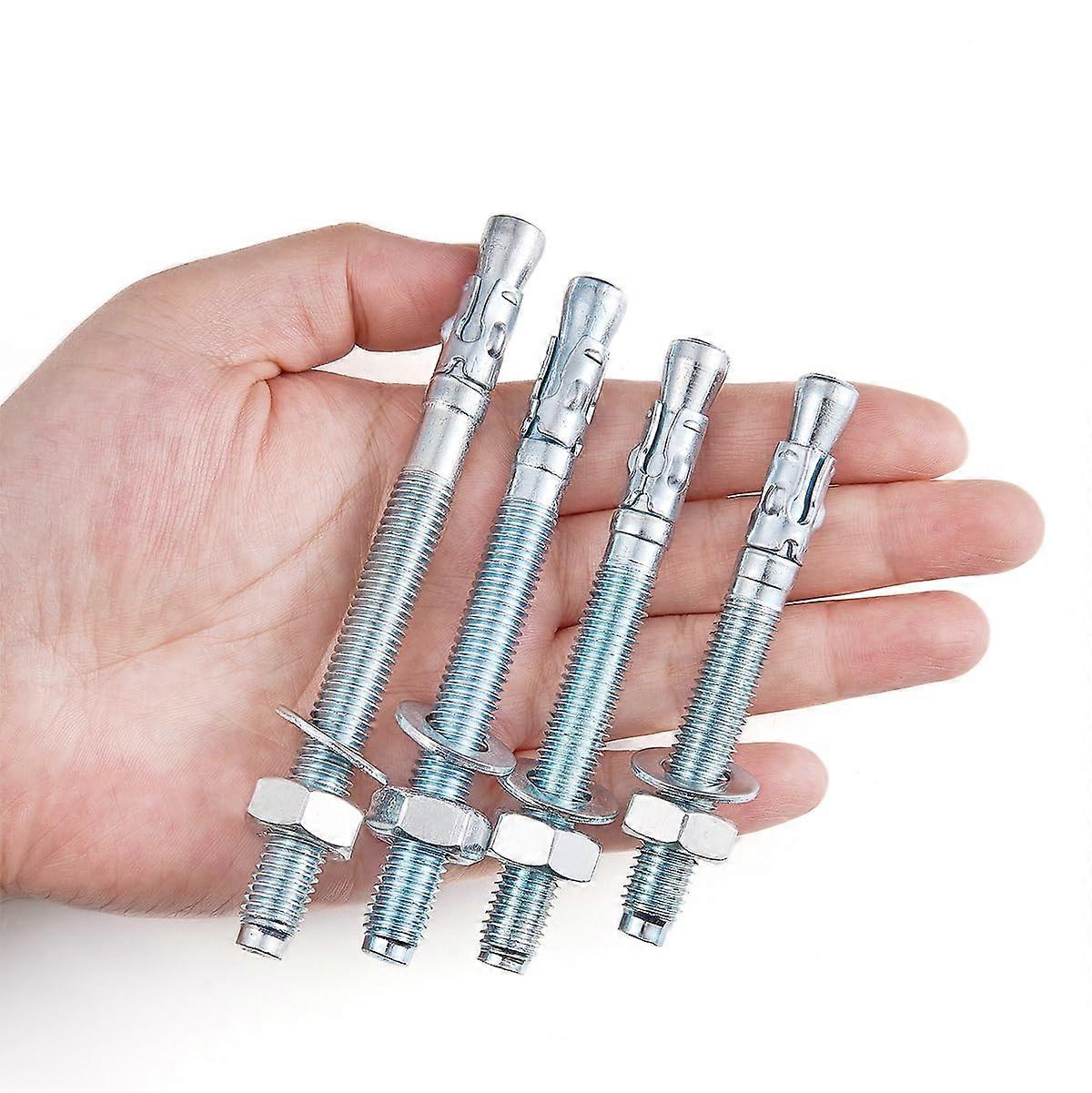Comprehensive Wedge Anchor Kit: 20 Pcs Zinc-Plated 3/8' Concrete Fasteners for Reinforce Building