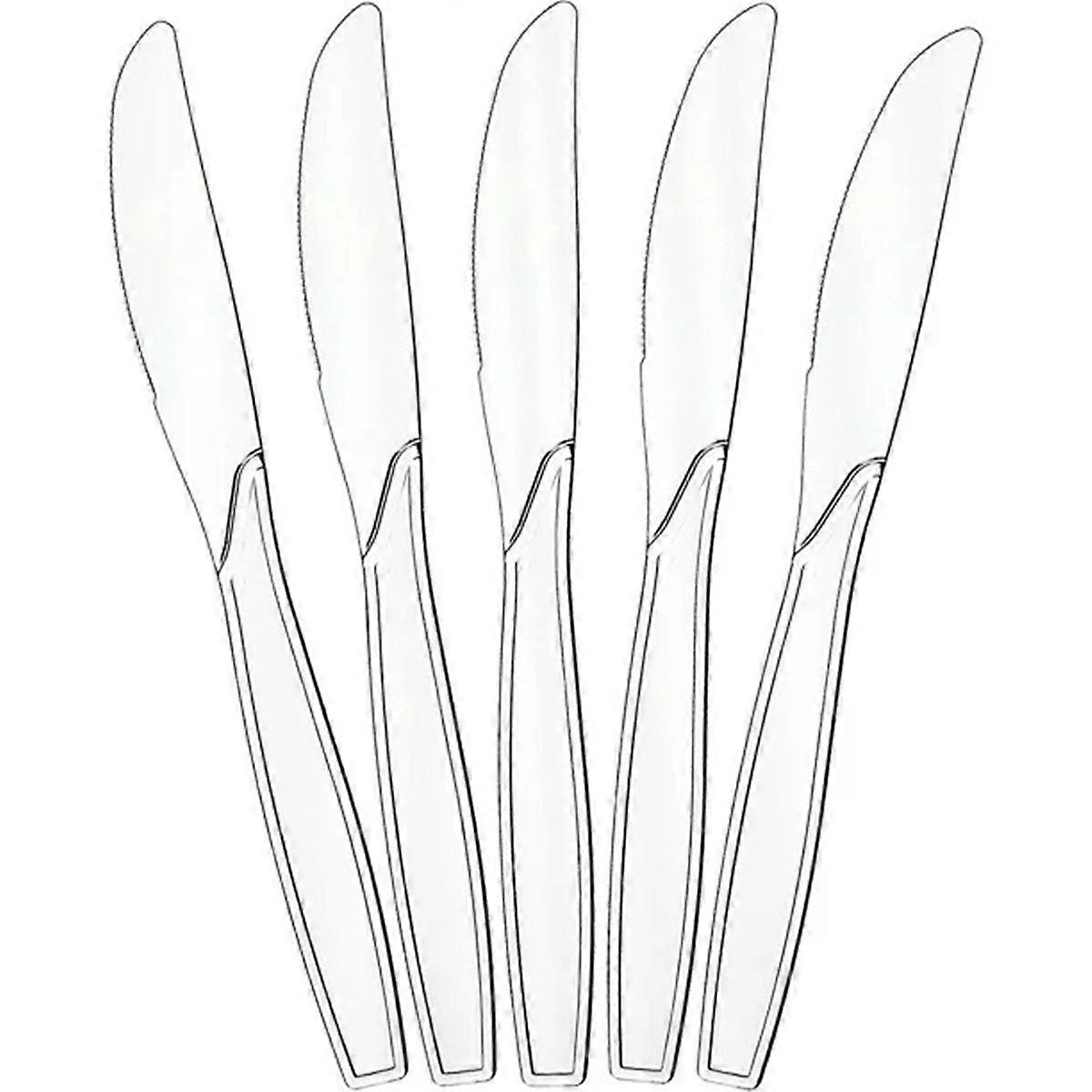 Coltelli da posate usa e getta in plastica trasparente per eventi