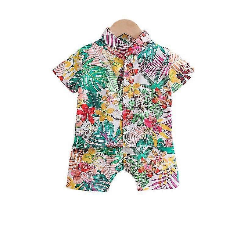 Batoľa Little Boys letné oblečenie, havajské kvetinové tričko šortky