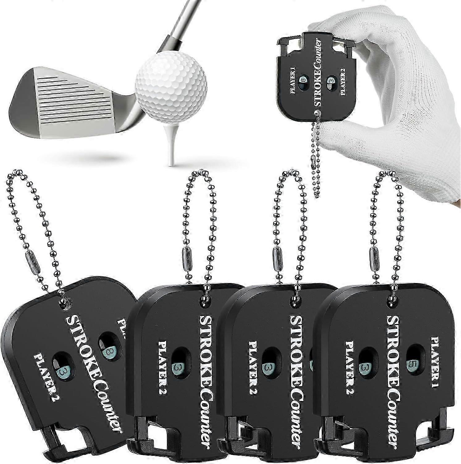 Handheld counter, 4-digit handheld counter, handheld counter with finger ring, metal handheld counter for golf sports coaching school 4 pieces