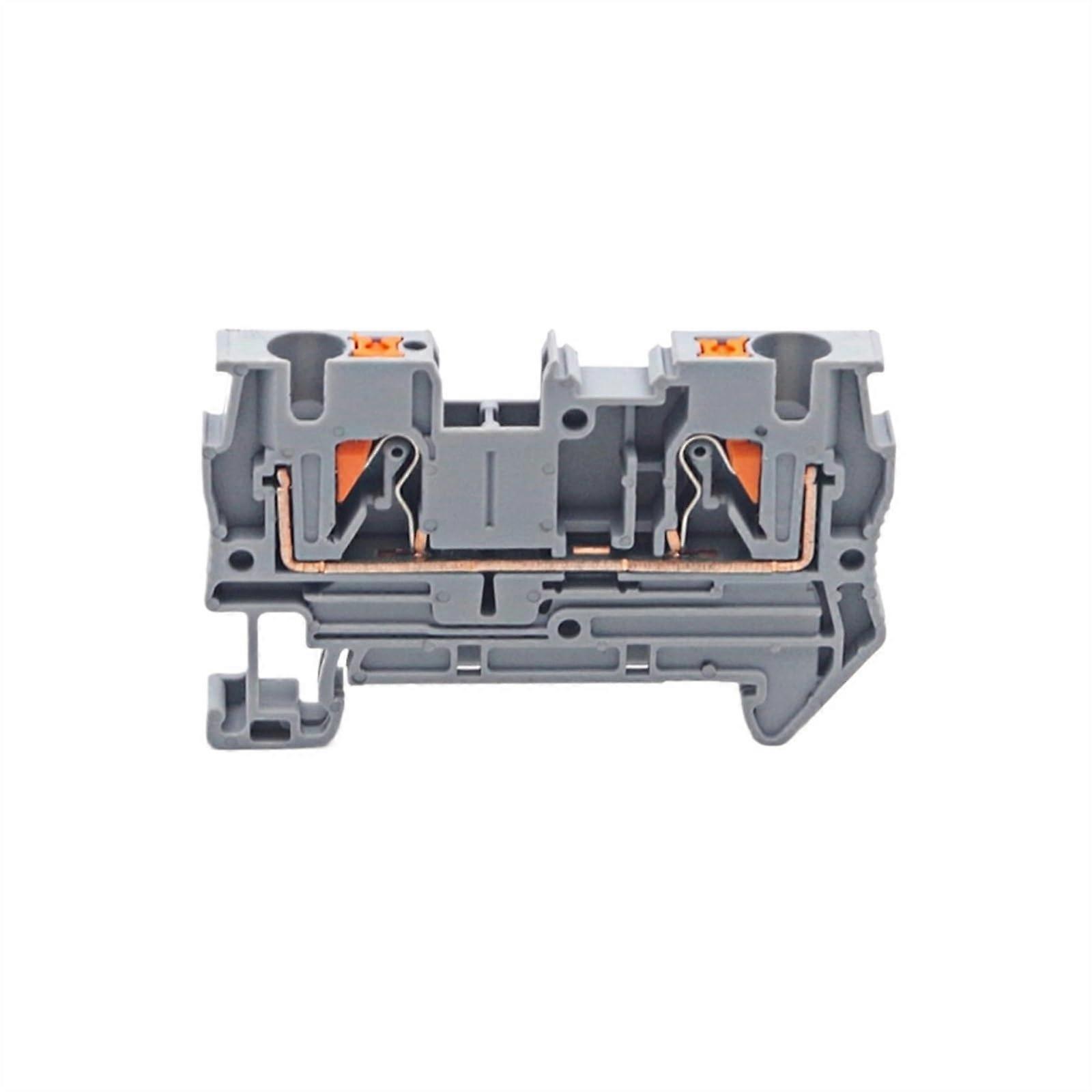 PT4 Push-in Terminal Block 10Pcs Screwless Electrical Connector Din Rail Feed-Through 4-Wire Spring Connection