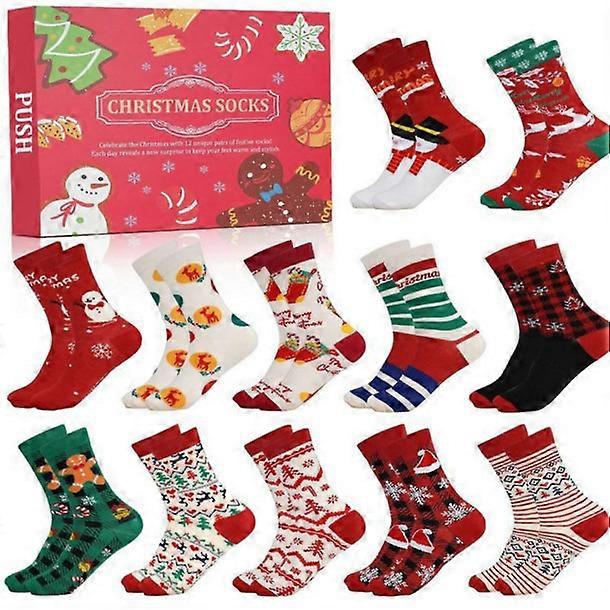24 Christmas Socks Advent Calendar Days Countdown Christmas Socks Men 24 Days
