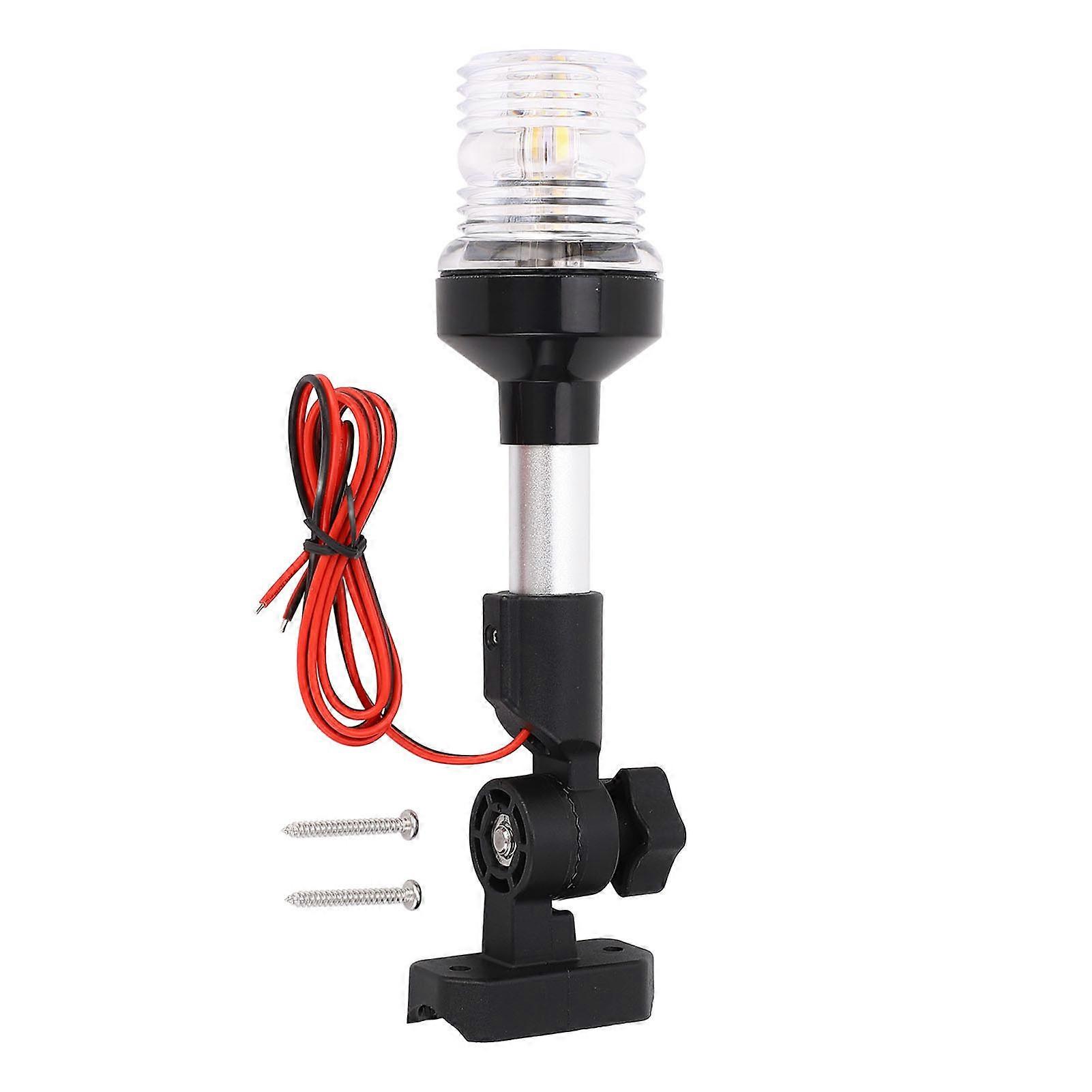 Anchor Light IP67 Waterproof White Light LED 3NM Visibility All Round Fold Down Boat Stern Light for Pontoons Flat Boats AC DC12‑24V 9 Inch
