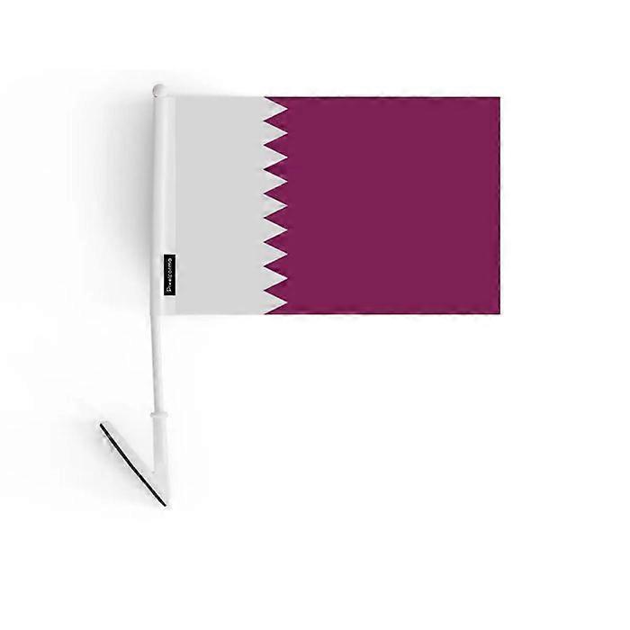 Adhesive flag - Qatar - 14 x 21 cm - Polyester - Lightweight - Double-sided