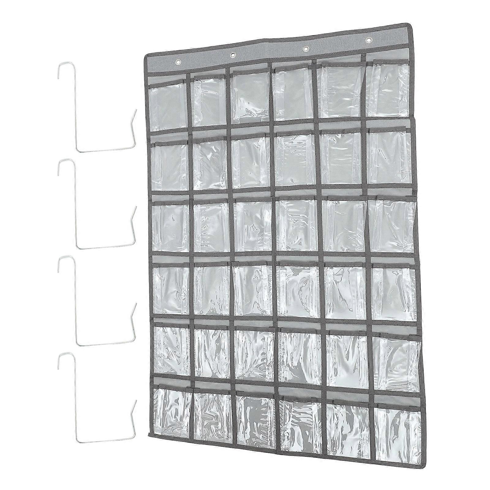 Wall Mounted Tool Organizer with 36 Compartments Over Door Hanging Storage Bag with Hooks for Efficient Space Saving