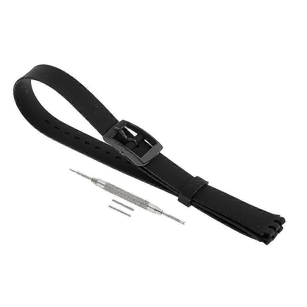 12mm Soft Waterproof Silicone Watch Strap Replace For Swatch Sky Blue