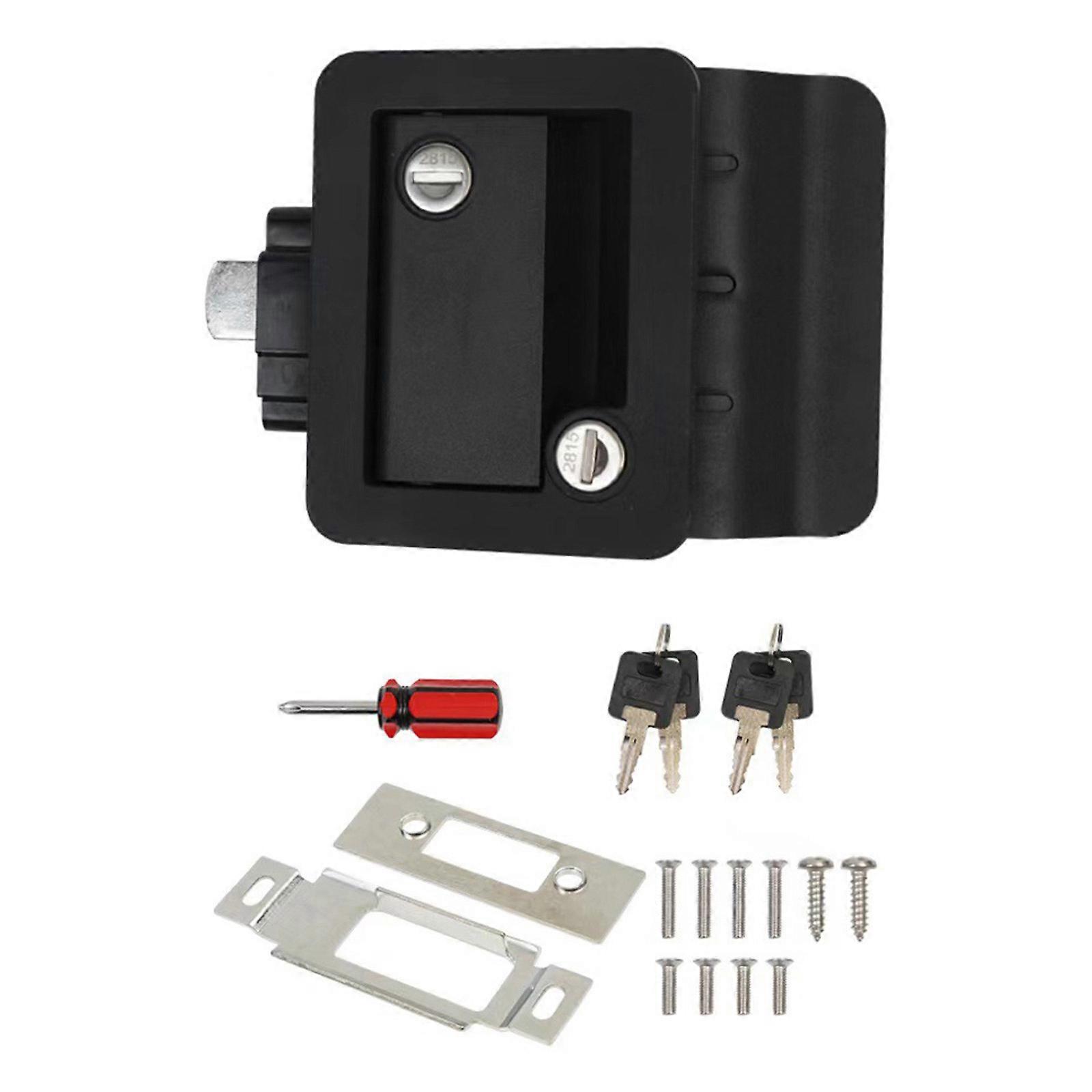 Travel Trailer Door Lock with Deadbolt, Entry Latches Kit, Weather Resistant Lockset for Security, Easy Install with Key