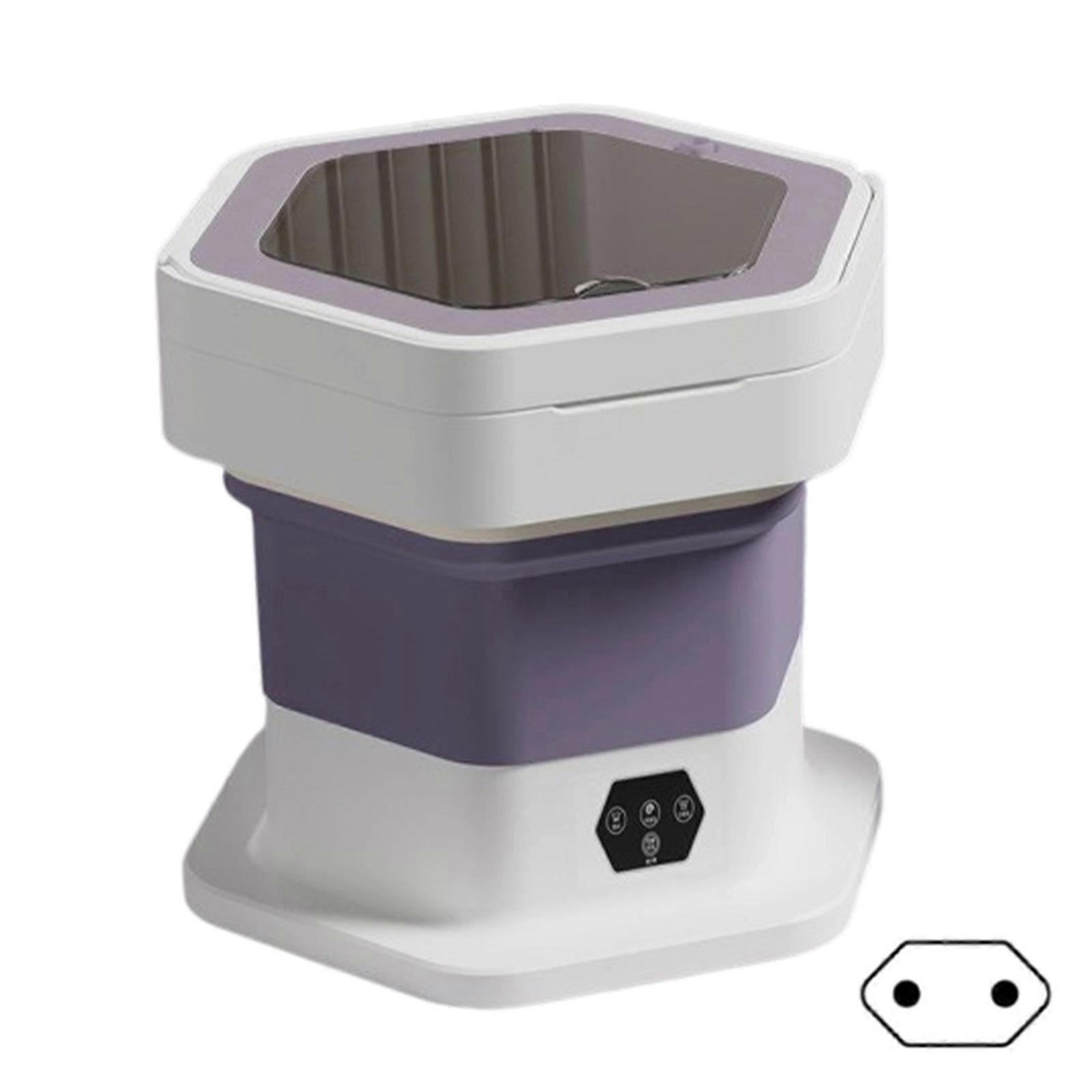 Folding Small Washing Machine Dorm Room Washer Plastic Texture Perfect for Small Spaces and Outdoor Laundry Needs Purple