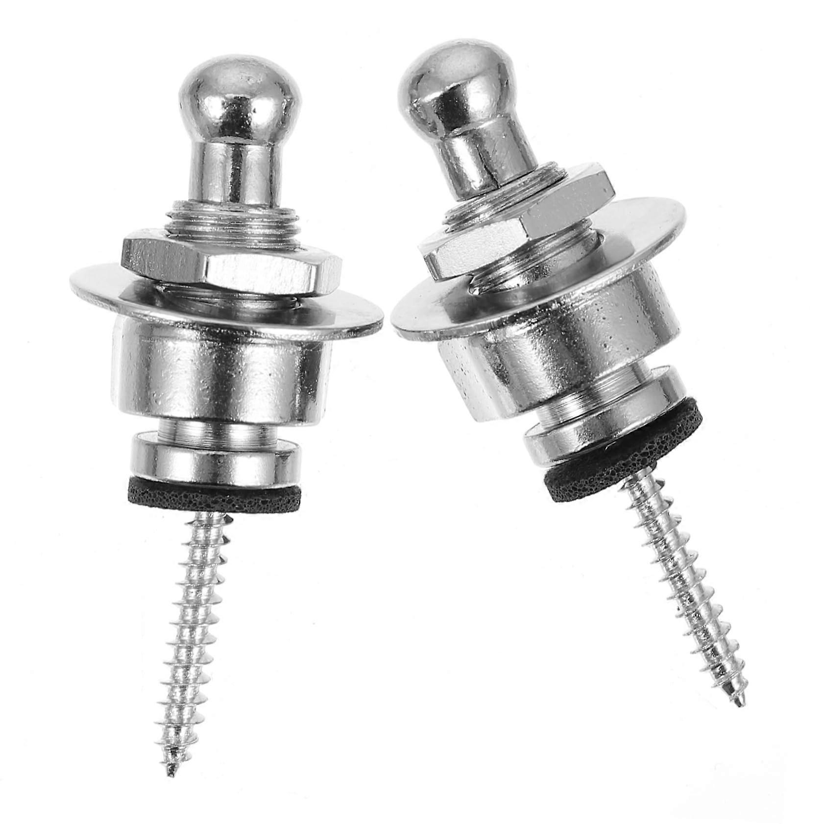 Guitar Strap Locking Pegs 4 Pcs Set, Durable Guitar Strap Screws for Secure Guitar Strap Attachment, Compatible with All Models