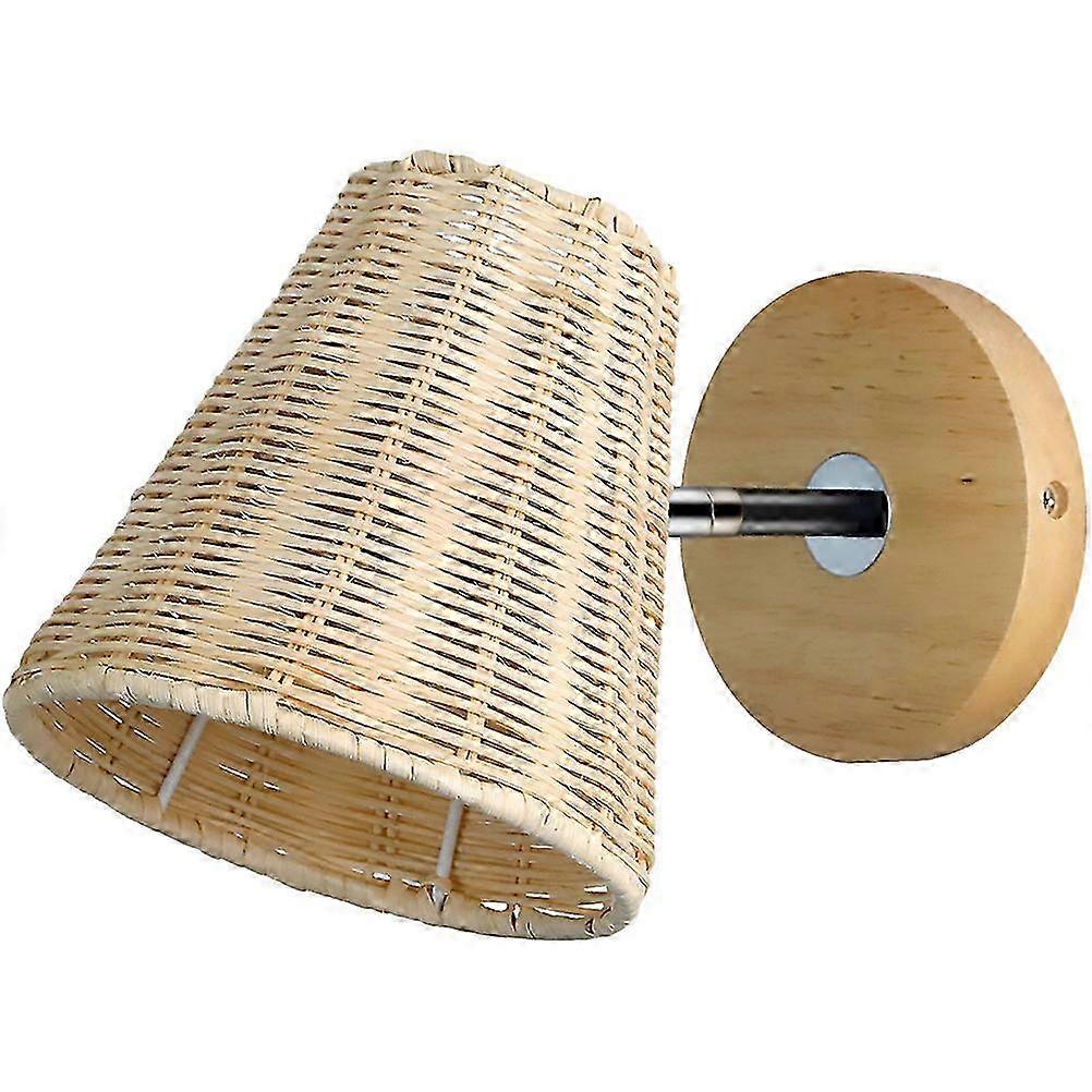 Rattan Wall Sconce for Bedroom, Bedside Lamp for Home & Hotel