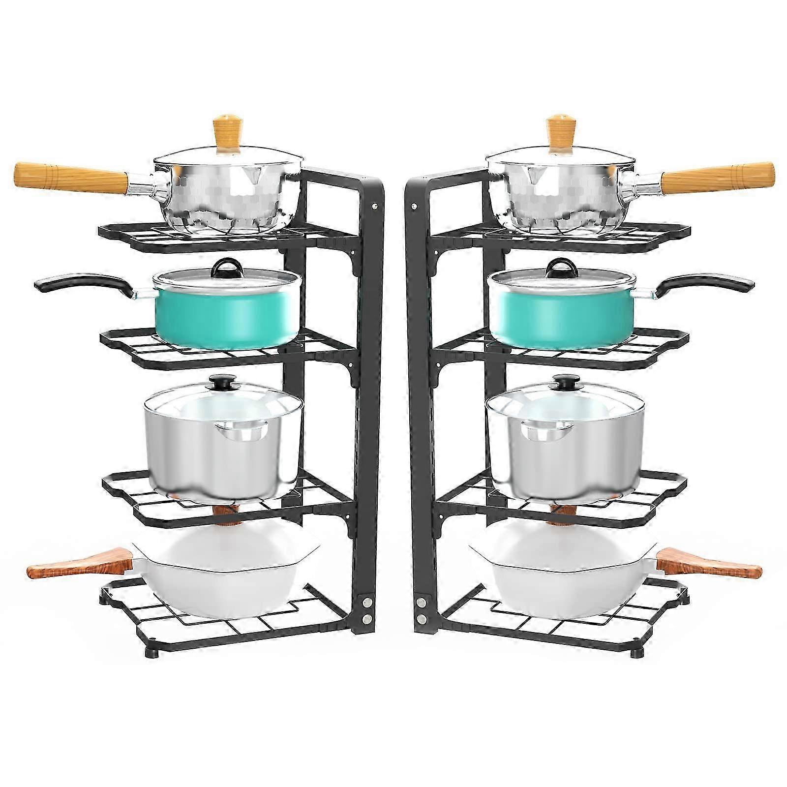 2er-Pack verstellbare Aufbewahrungsbox für Küchentöpfe und -pfannen