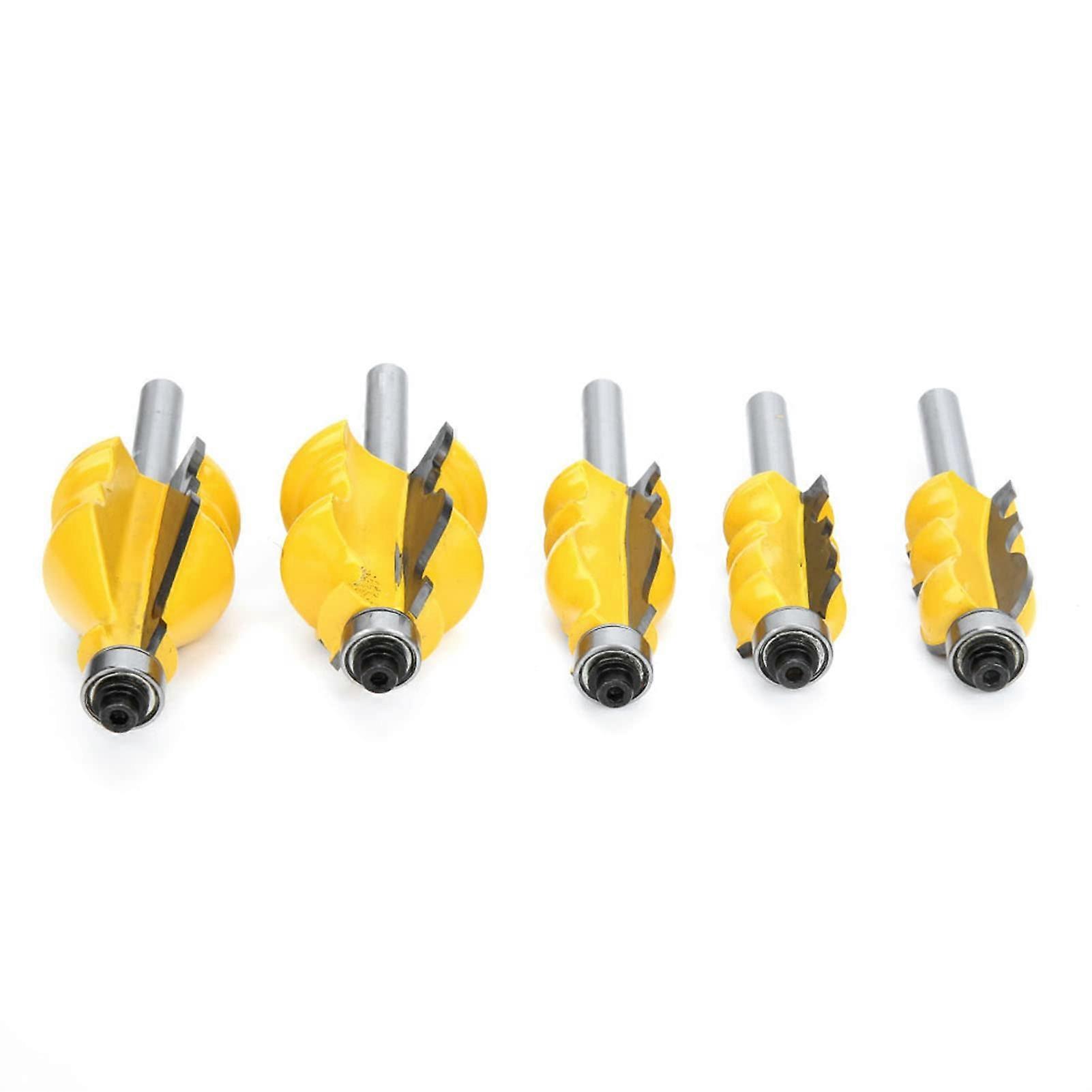5pcs 8mm Shank Handrail Router Bit Cabinet Door Top Line Cutter Wood