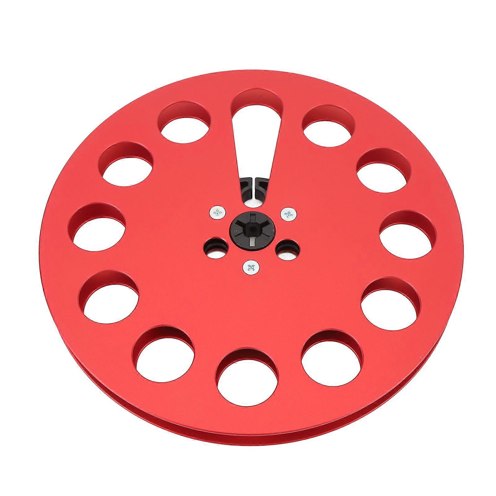 1/4 7 Inch Empty Tape Reel 11 Holes Universal Open Reel Aluminum Alloy Red Sound Tape Take Up Reel to Reel