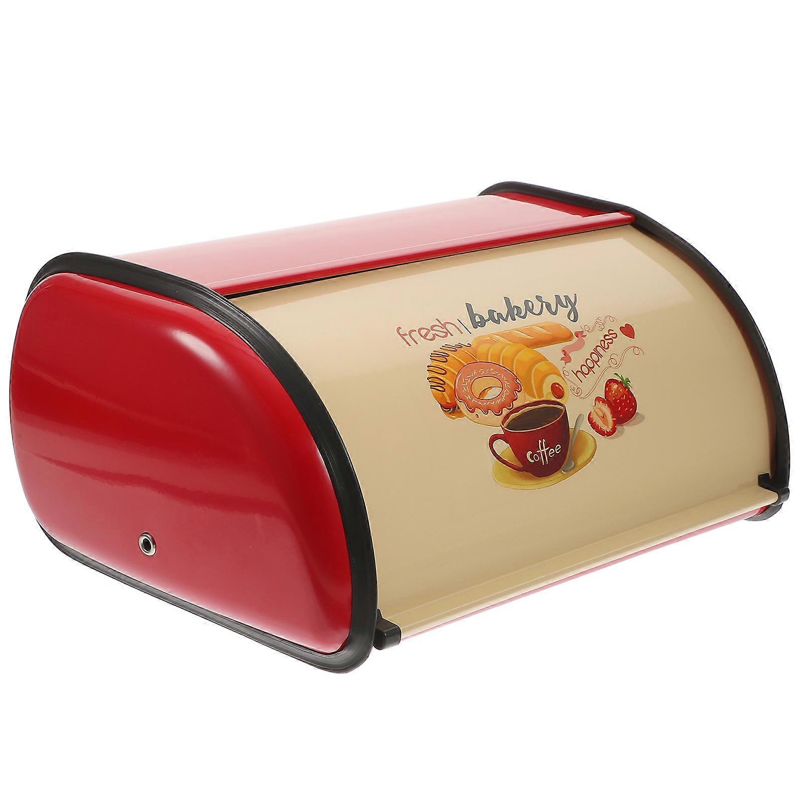 Retro Red Bread Bin for Kitchen Storage – Large Capacity Bread and Snack Container for Countertop Organization, Home and Bakery Use