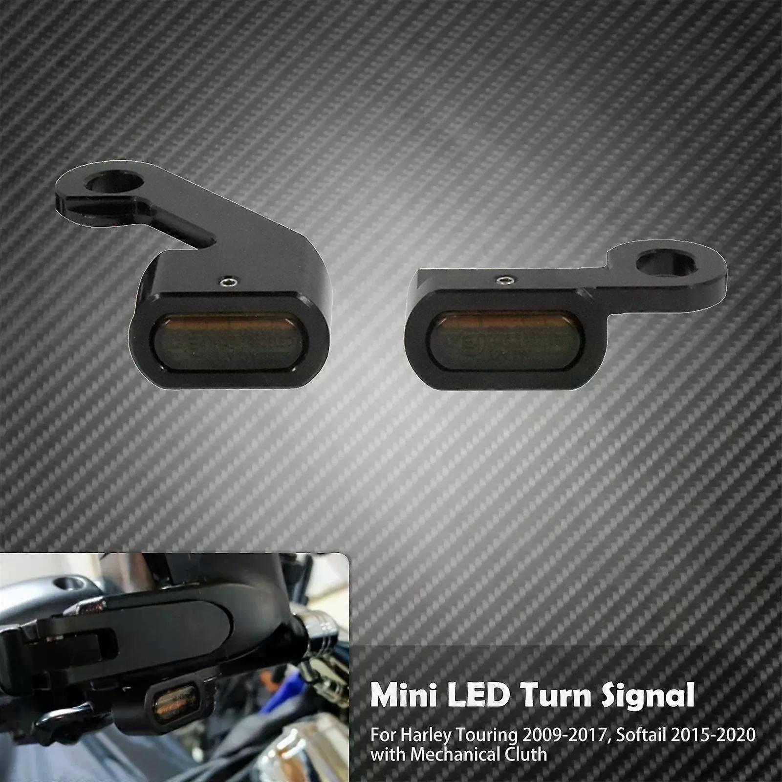 con Motorcycle Mini LED Turn Signal Light With E Mark Smoke Lens Cover Handle Grip Indicator For Harley Touring 09-17 Softail 15-23