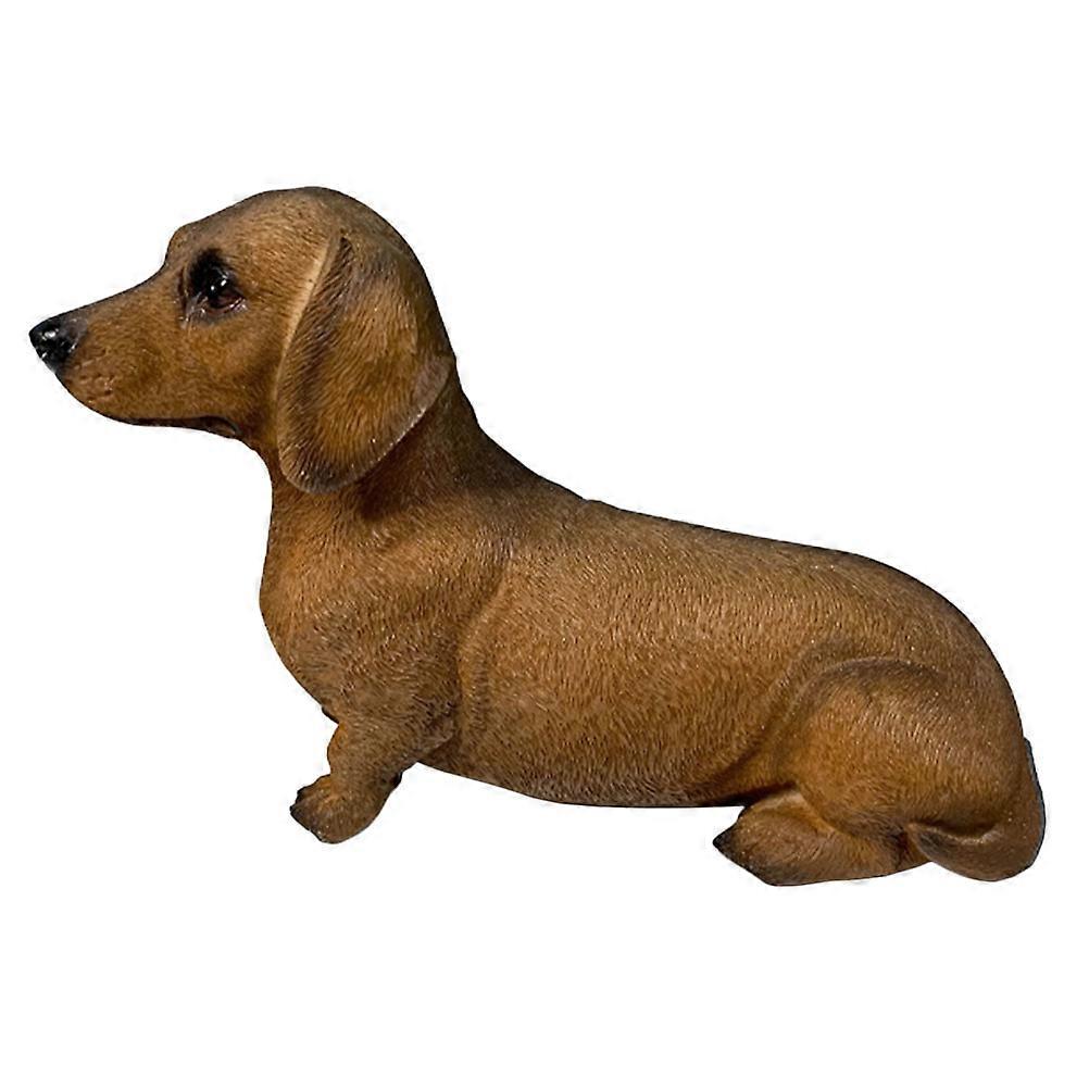 Realistic Resin Dog Figurine Lifelike Dachshund Decoration for Indoor and Outdoor Home Spaces Lightweight Garden Ornament
