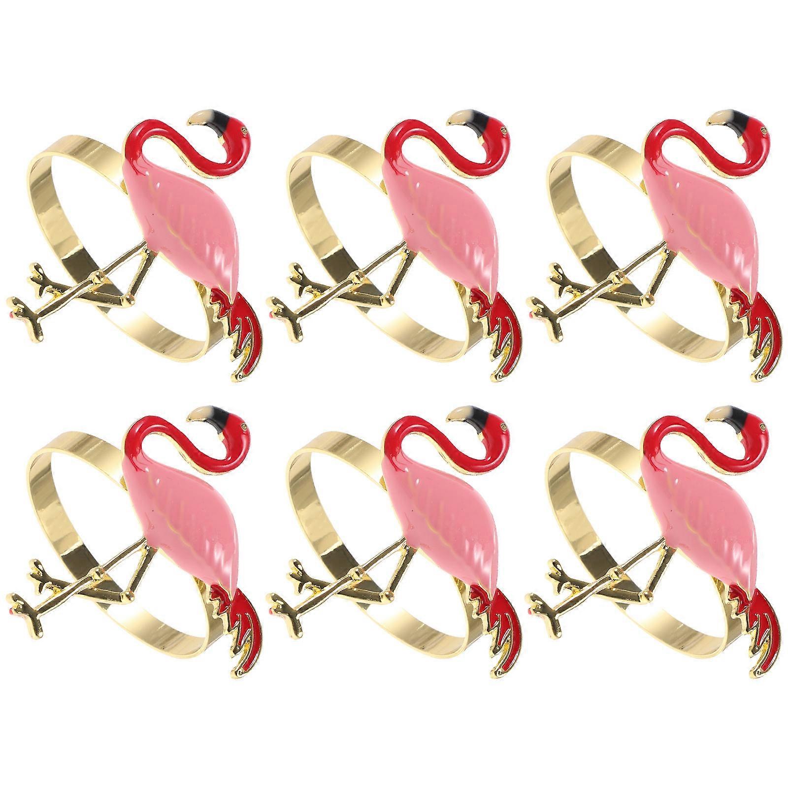 Here's a polished and engaging product description based on your input:
**6pcs Flamingo Decorative Napkin Rings – Elegant & Creative Table Decor