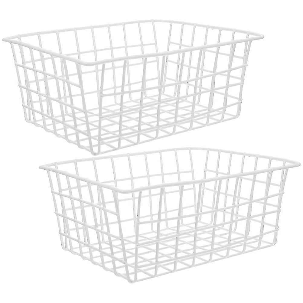 Wire Free Freezer Organizer Baskets 2PCS Storage Bins for Refrigerator, Vegetable & Fruit Containers for Kitchen Storage