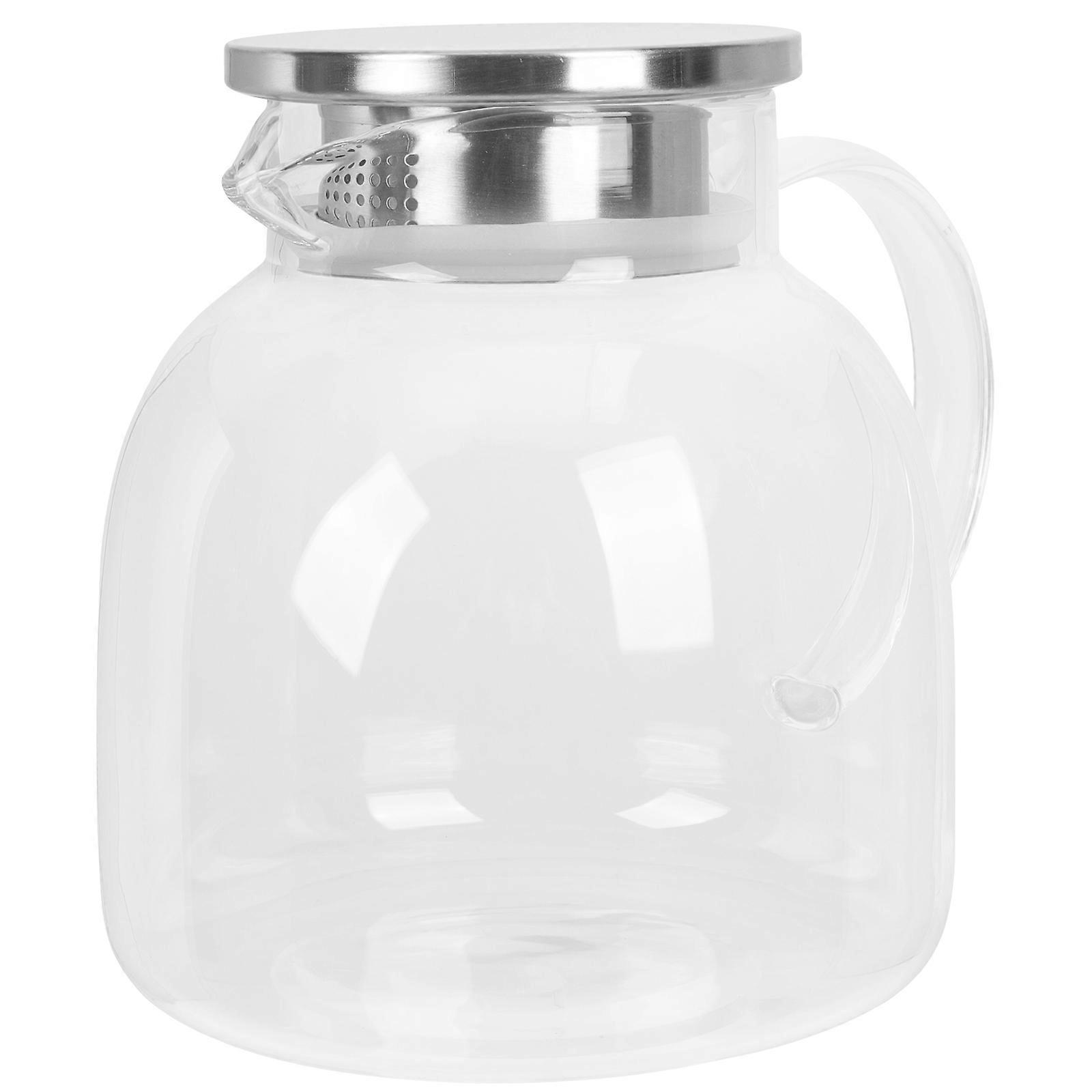 Sturdy glass pitcher with lid, great for serving drinks at parties or family gatherings