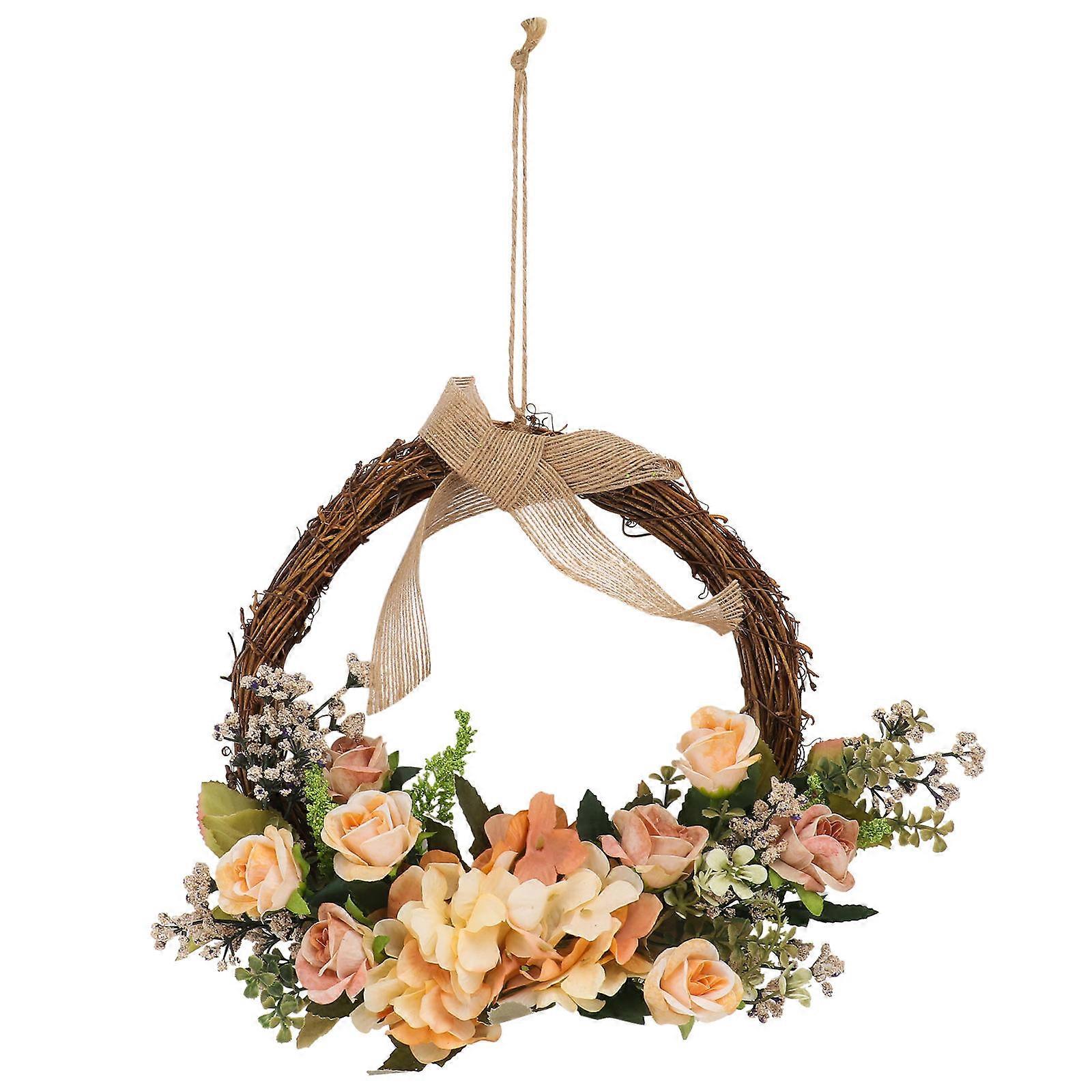 Hanging Decorations For Home Wreath Decor Round Wood Event Planners Autumn Theme 30.00X24.00X8.00cm 1Pc