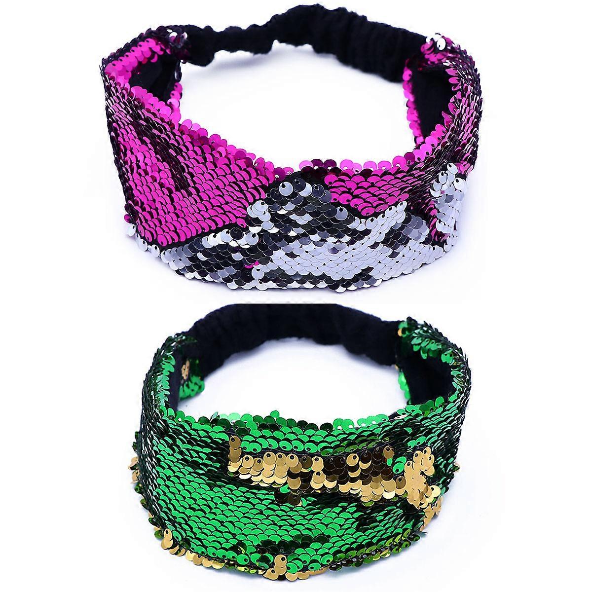 Elegant Sequin Headband Reversible Round Shape for Girls Special Occasions and Parties 1Pcs