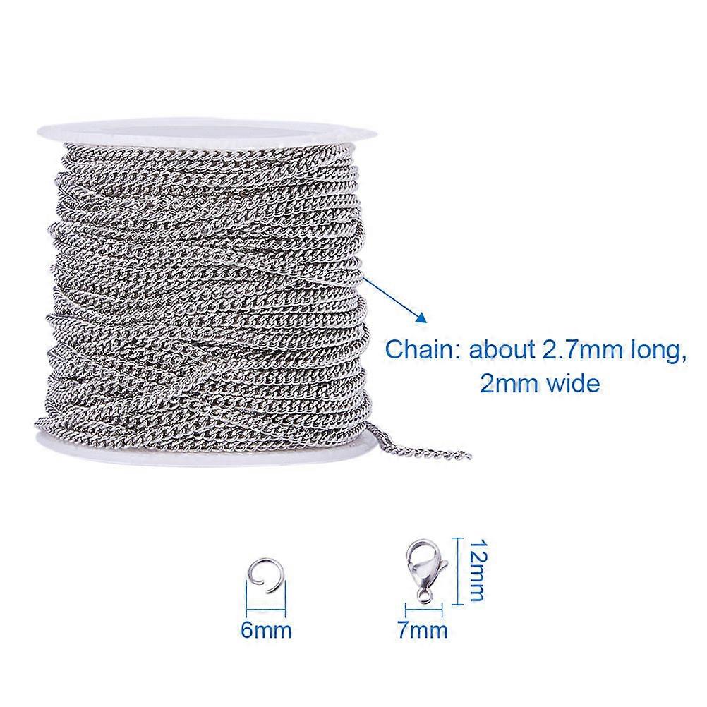 JewelleryMaking Chains Stainless Steel Diy Necklace Crafting Adults Craft Projects 1Set