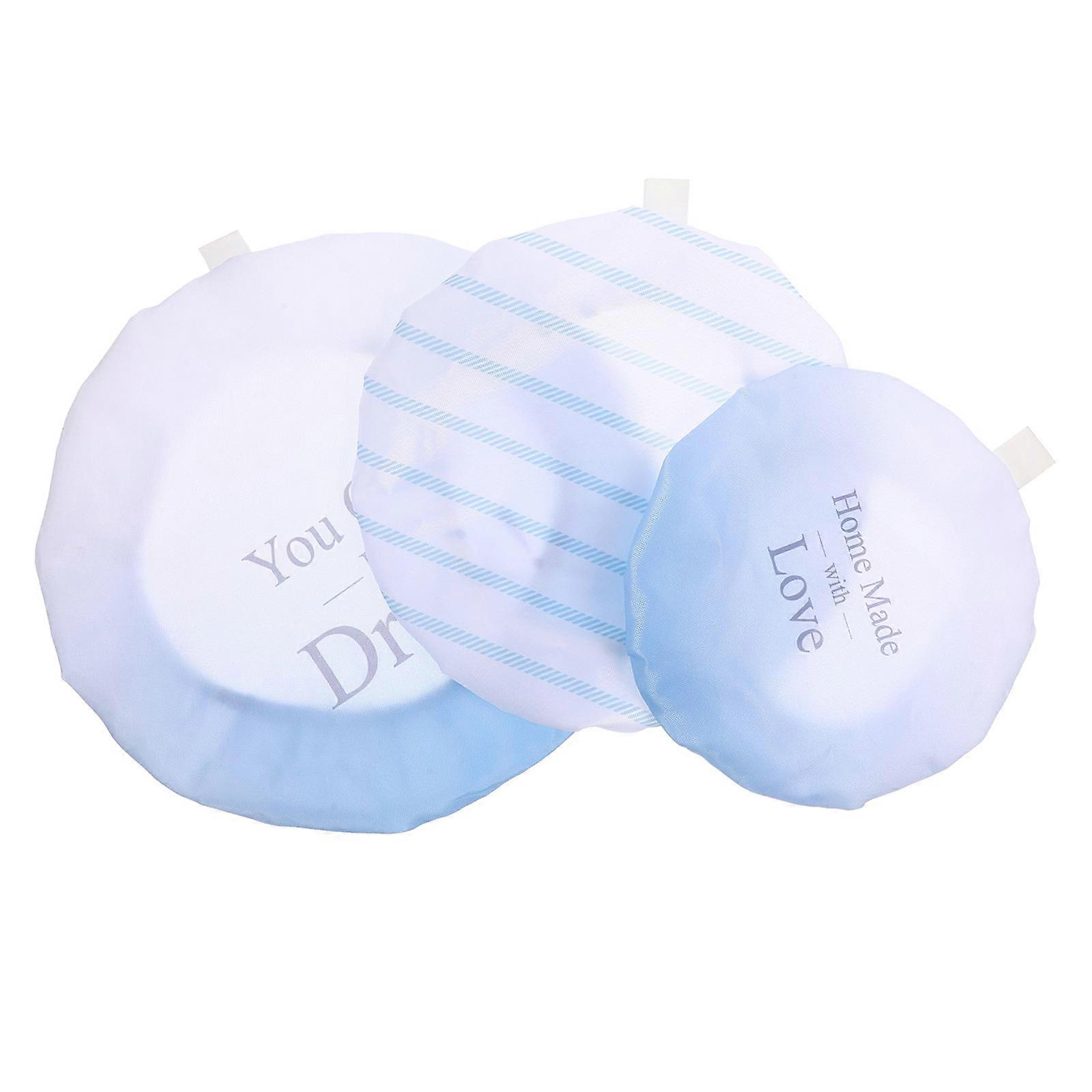Covers For Bowl Reusable Washable Dark Blue Round Elastic Bowl Covers For Baking Home Users 3Set