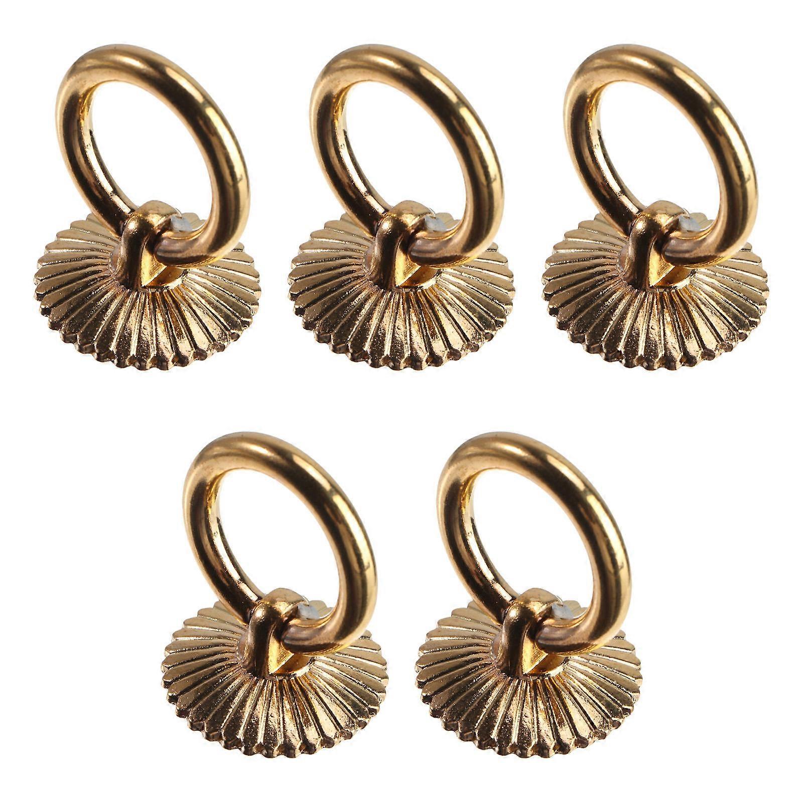 Retro Style Cabinet Handles Contemporary Flavor For Cupboards 4x2.9cm Golden 5Pcs