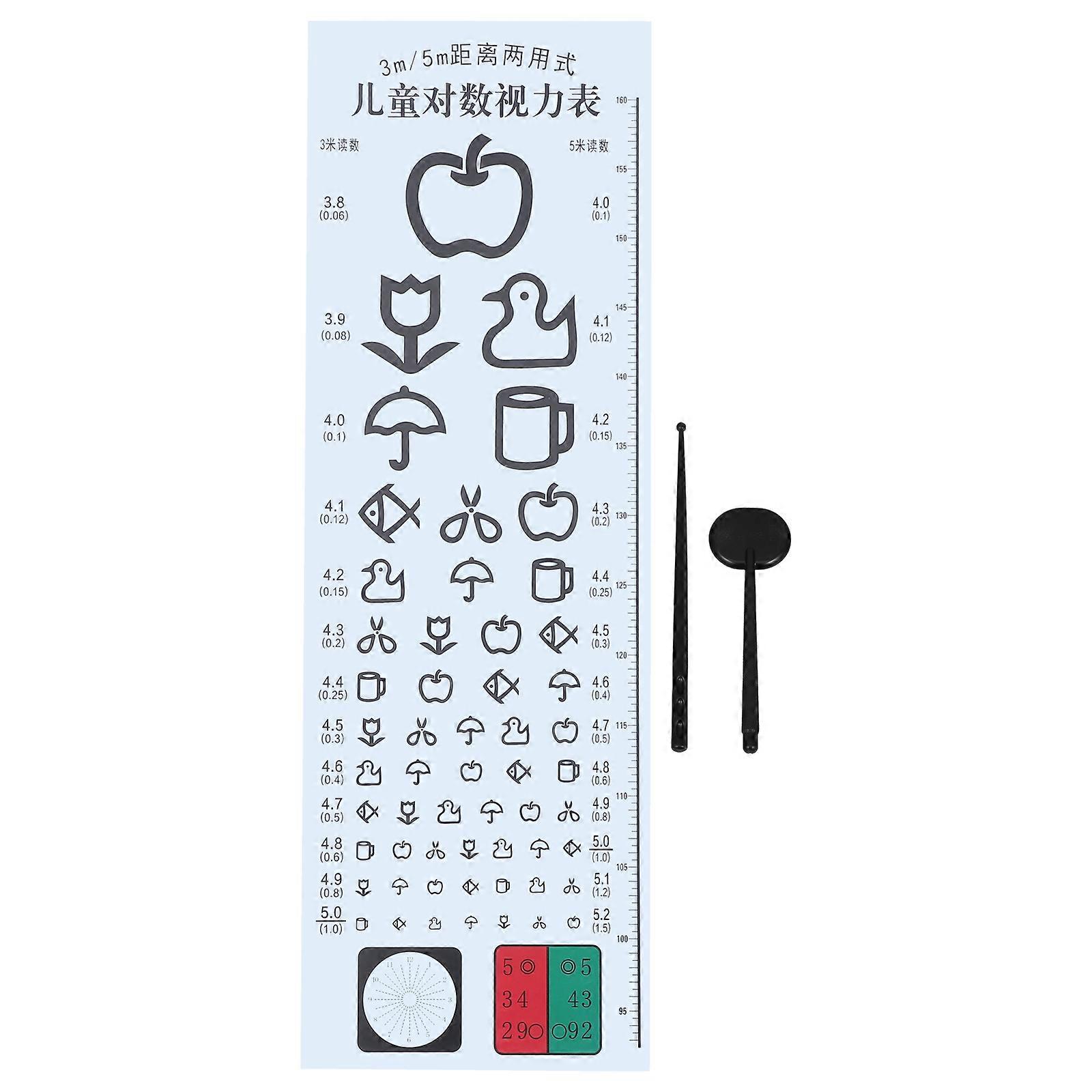 Vision Test for Exam Home and School Use, Early Vision Issue Detection, Multifunctional Testing Poster with Friendly Design