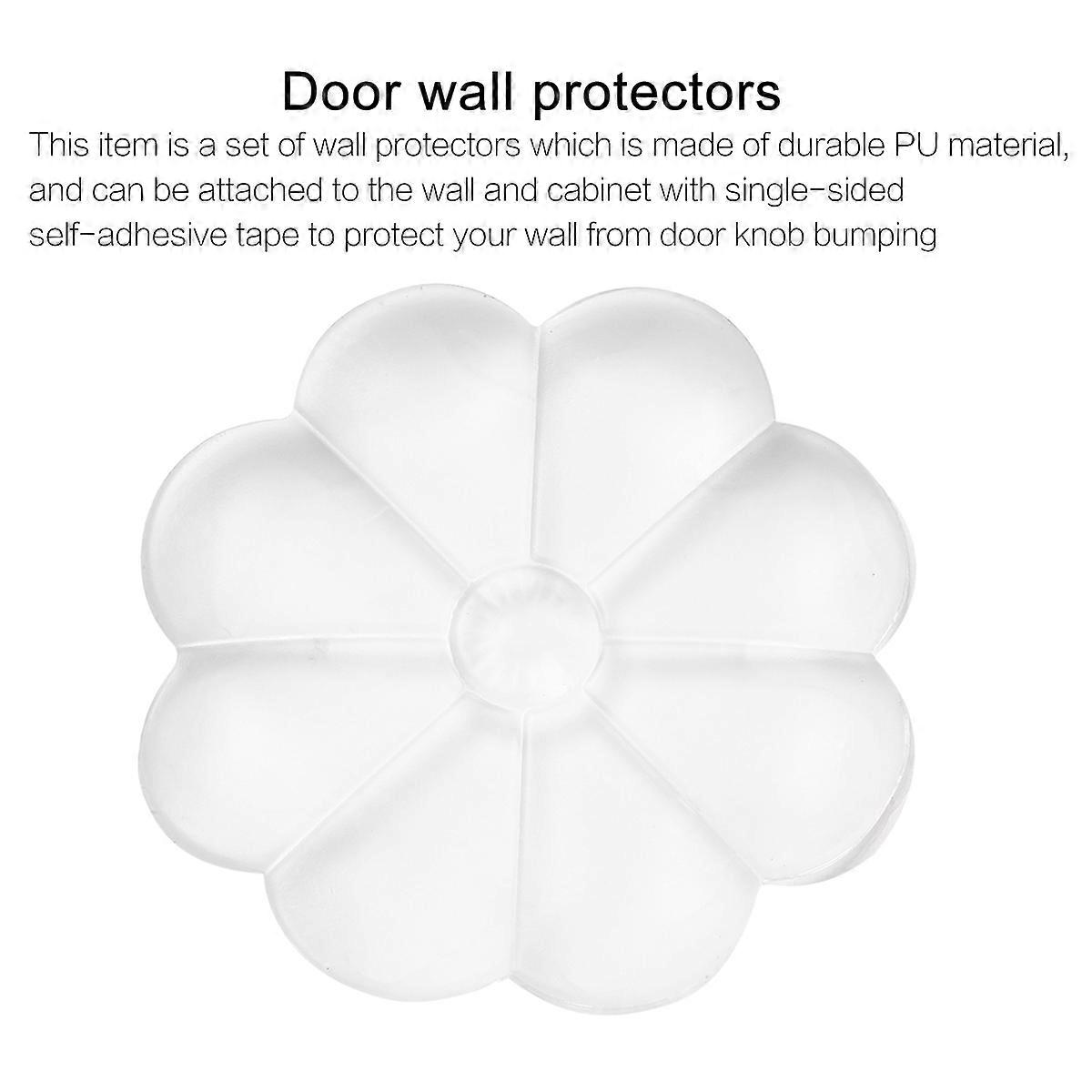 Door Wall Protector Practical Design Flower Shaped Protective Pads for Household Use Transparent 5x5cm Prevent Wall Damage 10Pcs