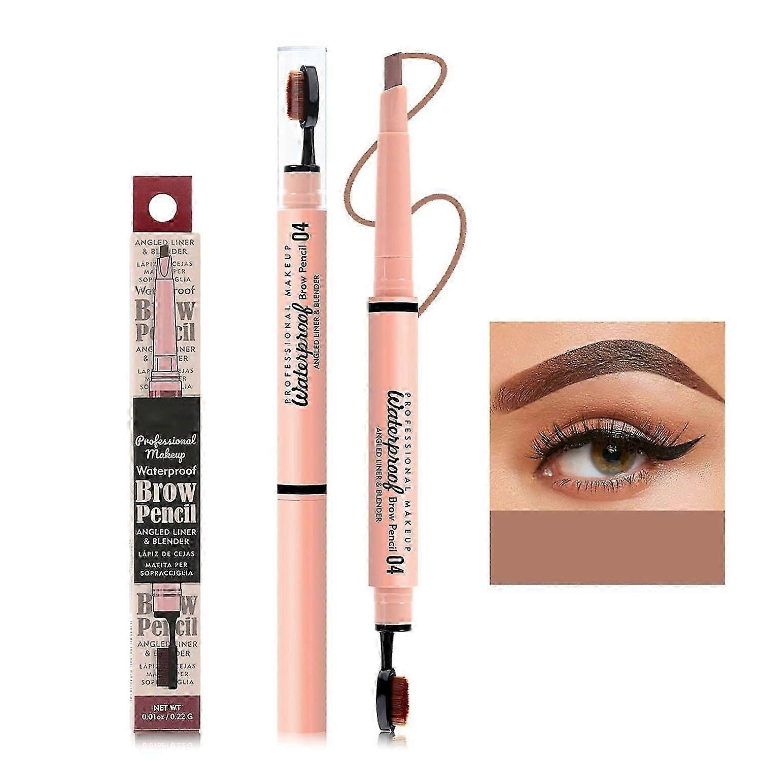 Crayon à sourcils à double extrémité 2 en 1 avec pointe de rechange, remplissage de pointe Micro Percision et définit les sourcils, pas besoin d’aiguiser et pas facile à estomper sourcil P