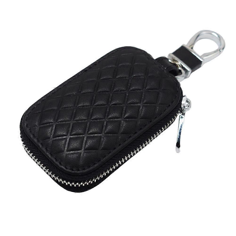 Car Key Fob Bag Leather Keyring Pouch Durable for Daily Use 8 X 4 Cm Key Holder Wallet 1Pcs