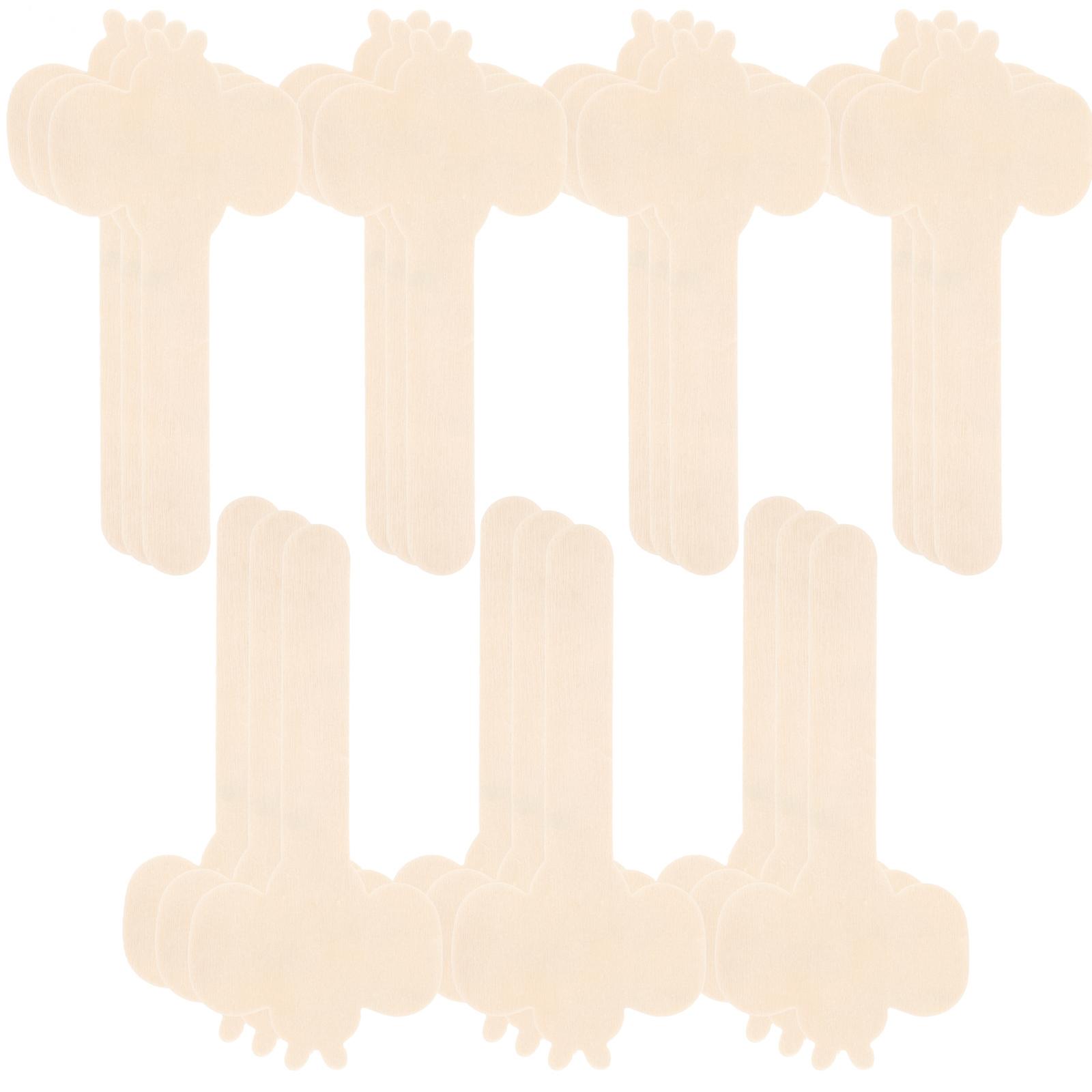 Dragonfly Design Wood Chips Diy Painting For Teaching Material 14x6.5cm Beige 50Pcs