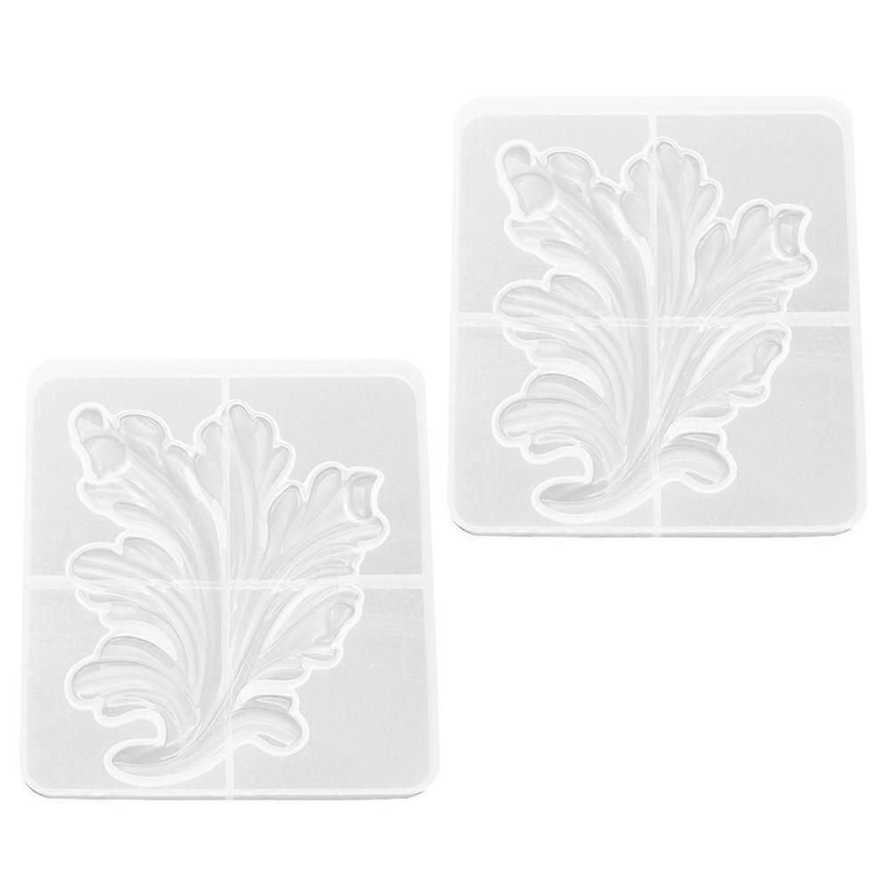 Water Crystal Drip Silicone Mold Leaf Casting Mold for DIY 2Pcs Set